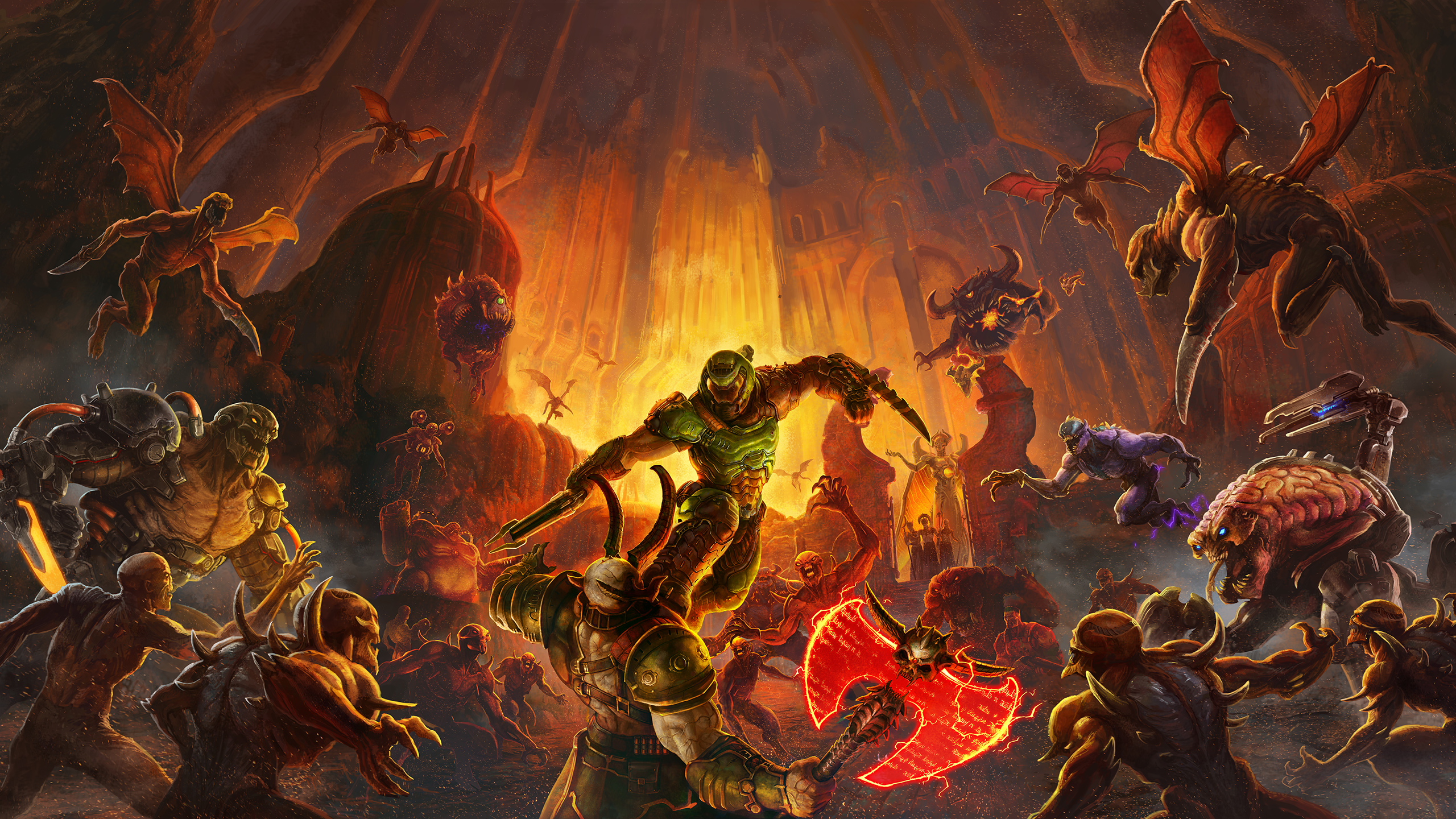 Wallpaper Doom Doomguy Bethesda Icon of Sin Xbox One Background   Download Free Image