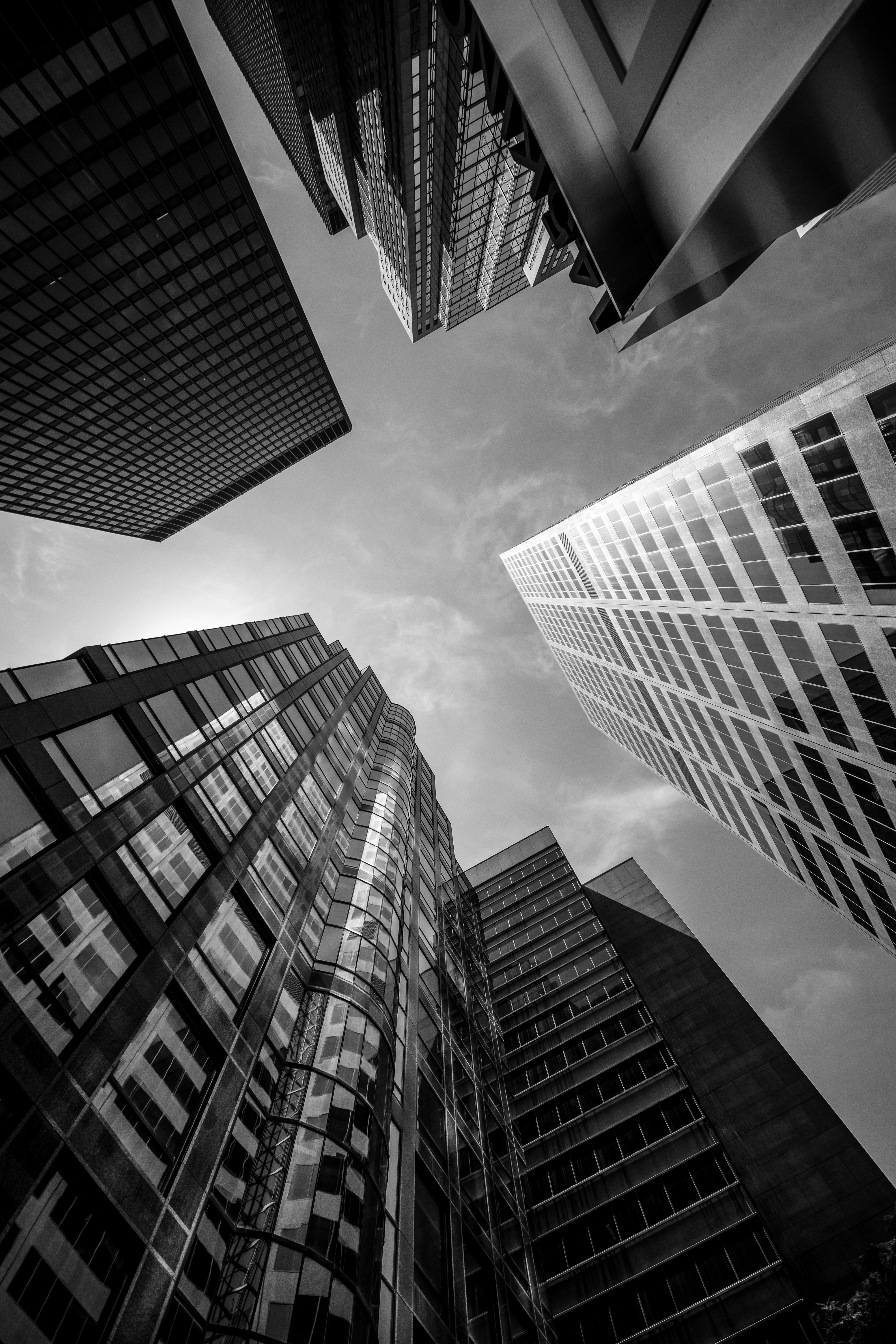 wallpapers architecture, skyscrapers, miscellanea, sky, building, miscellaneous, bw, chb