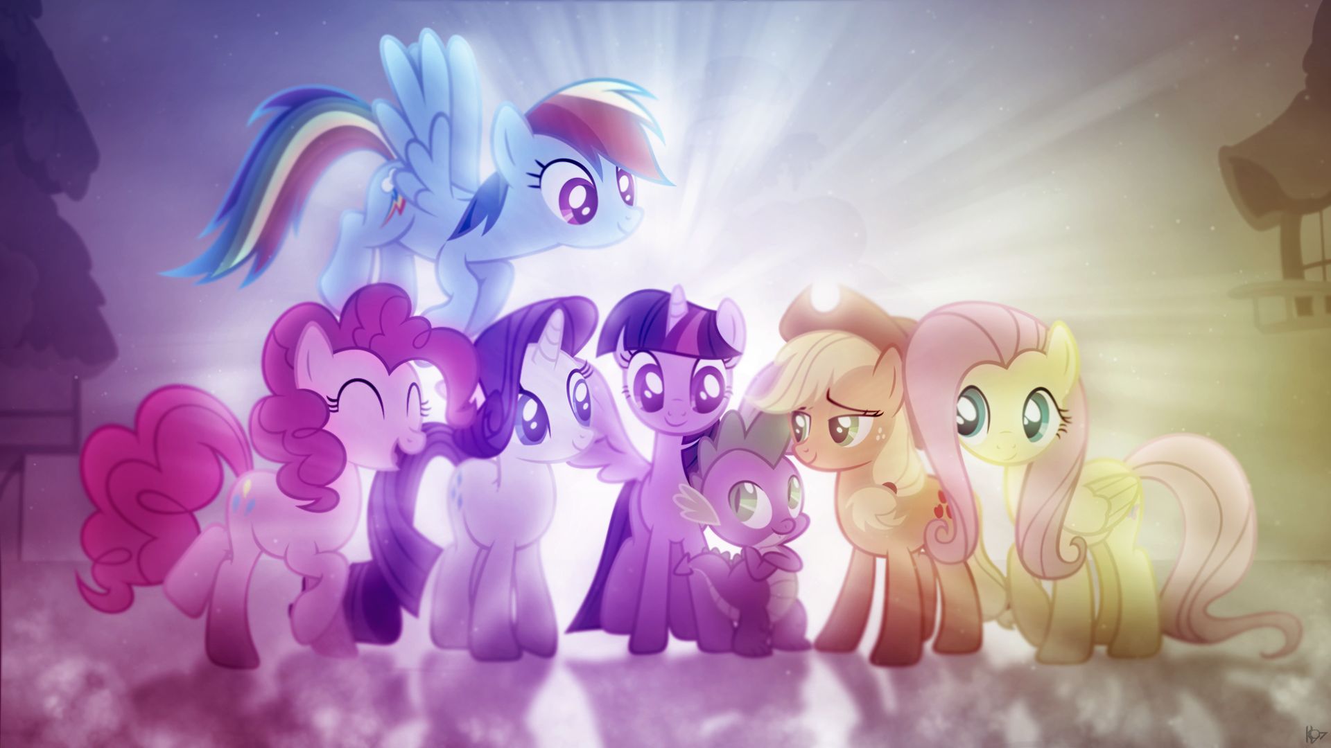 twilight sparkle, tv show, my little pony: friendship is magic, applejack (my little pony), fluttershy (my little pony), my little pony, pinkie pie, rainbow dash, rarity (my little pony), spike (my little pony)