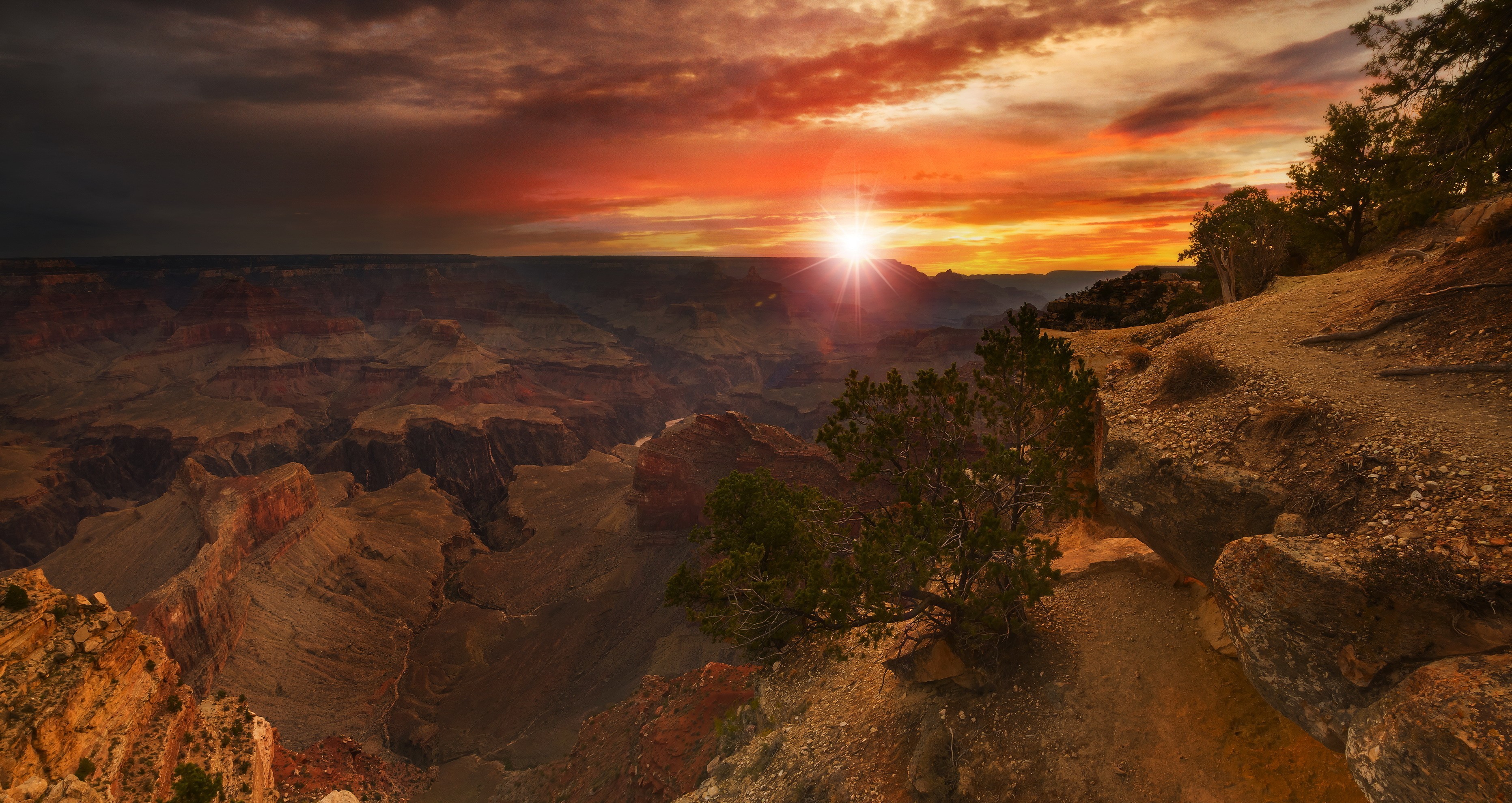 canyon, canyons, arizona, earth, grand canyon, cloud, sun, sunset