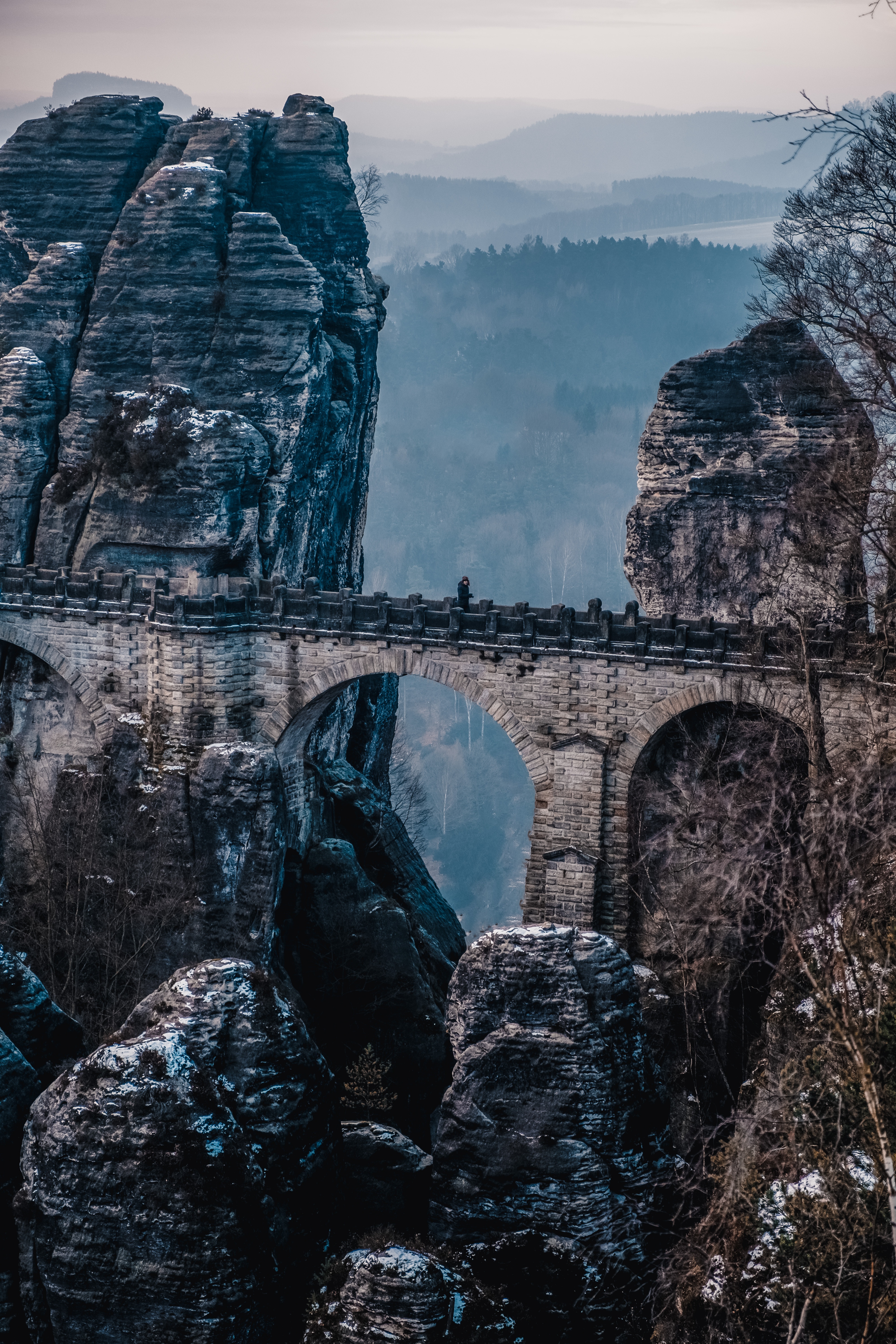 germany, bastei, nature, mountains, rocks, bridge, bastay HD wallpaper