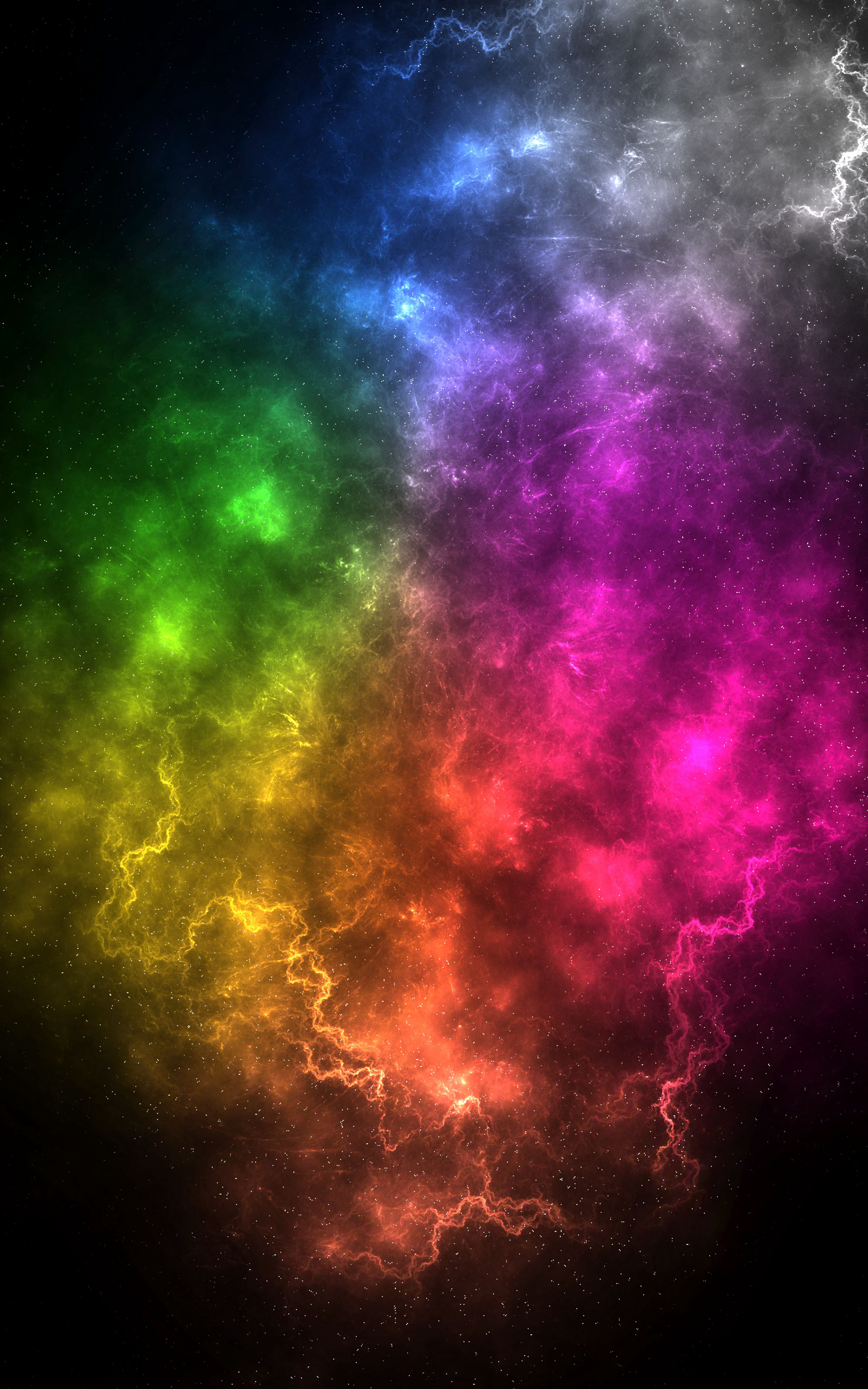 energy, cosmic, nebula, abstract, space, lightning, multicolored, motley, flash, outbreaks 4K