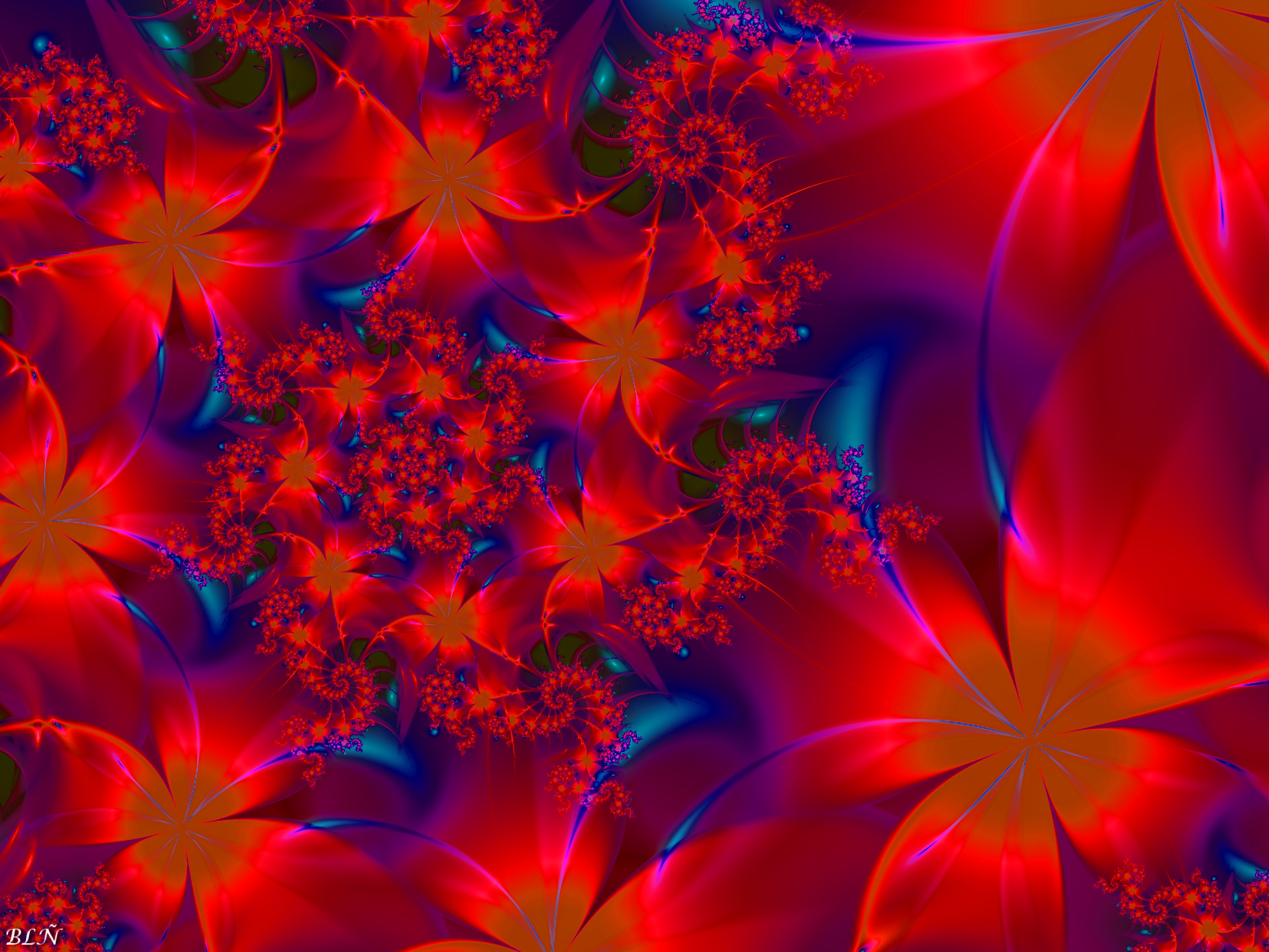 flowers, brilliance, fractal, abstract, shine, patterns