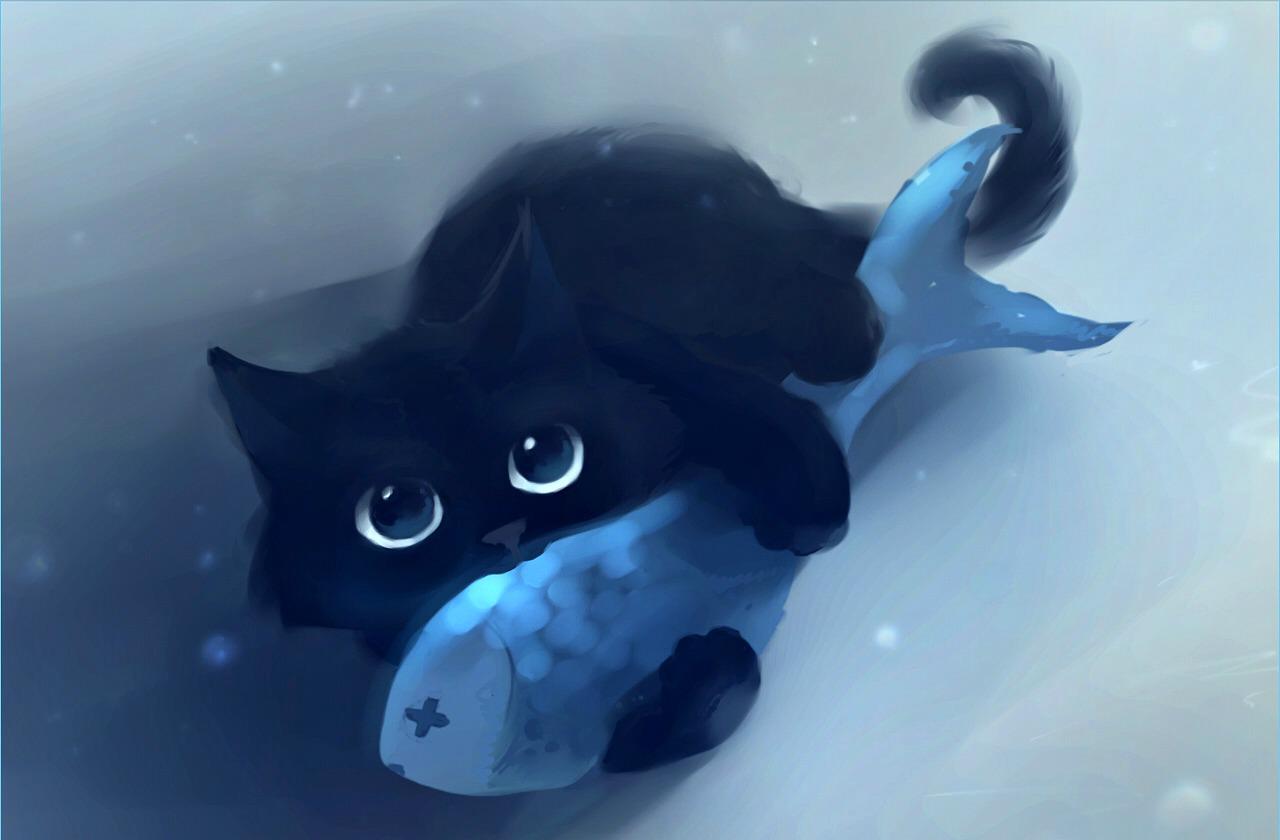 Красивые рисунки котов аниме