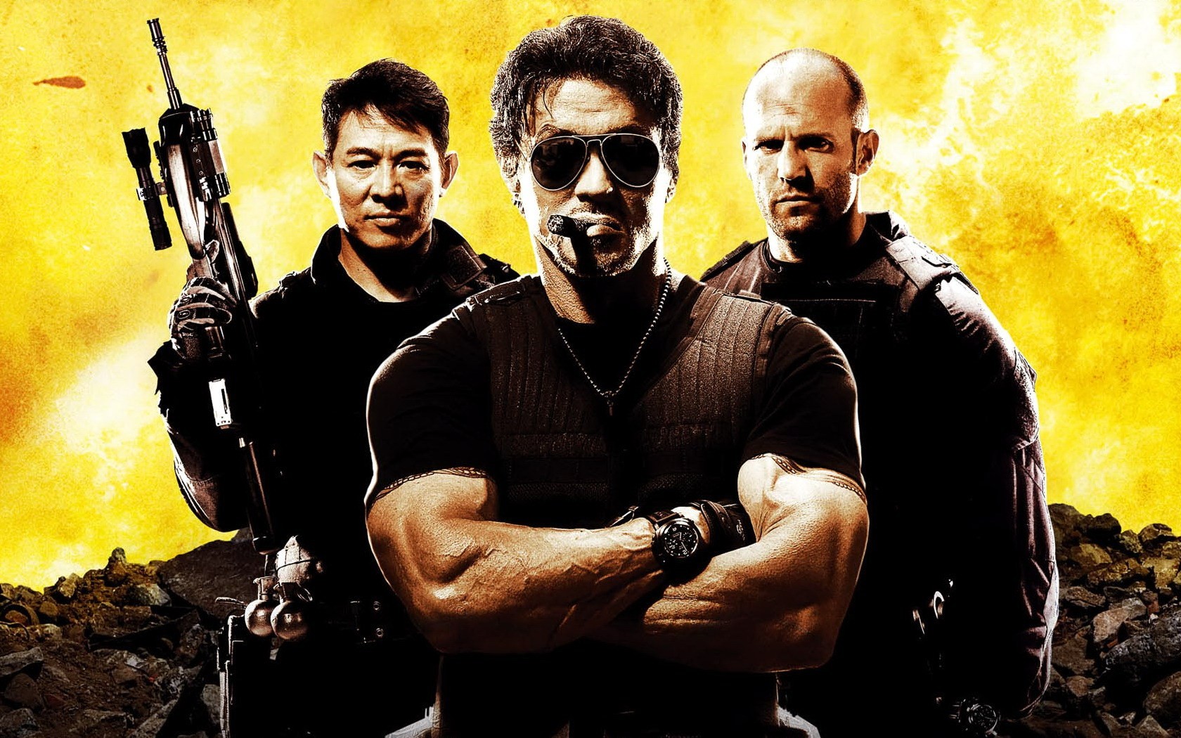 the expendables, jet li, movie, barney ross, jason statham, lee christmas, sylvester stallone, yin yang (the expendables) HD wallpaper