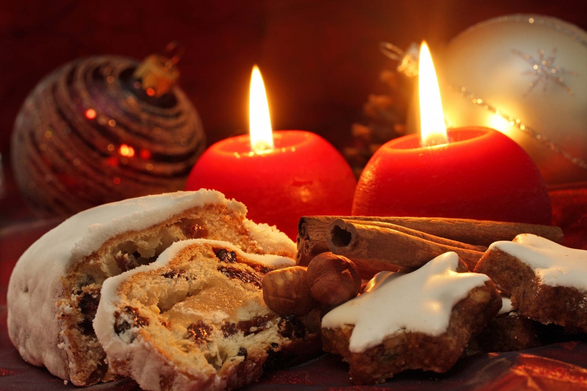 food, biscuit, cake, candle, christmas, cinnamon, cookie, decoration download HD wallpaper