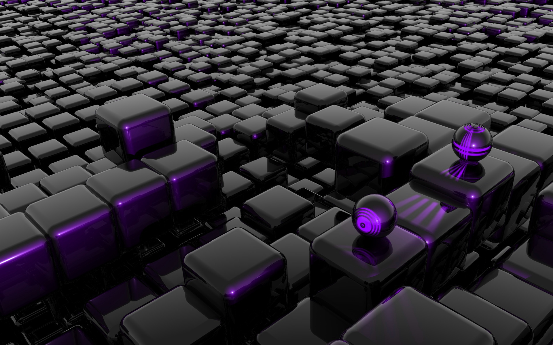3d, abstract, violet, cgi, cube QHD
