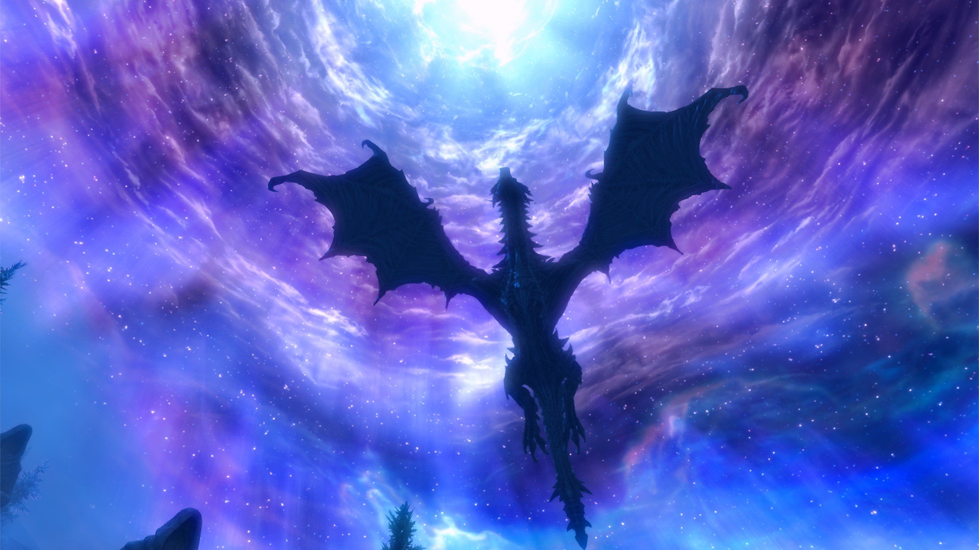 sky, dragon, the elder scrolls, the elder scrolls v: skyrim, fantasy, video game Aesthetic wallpaper