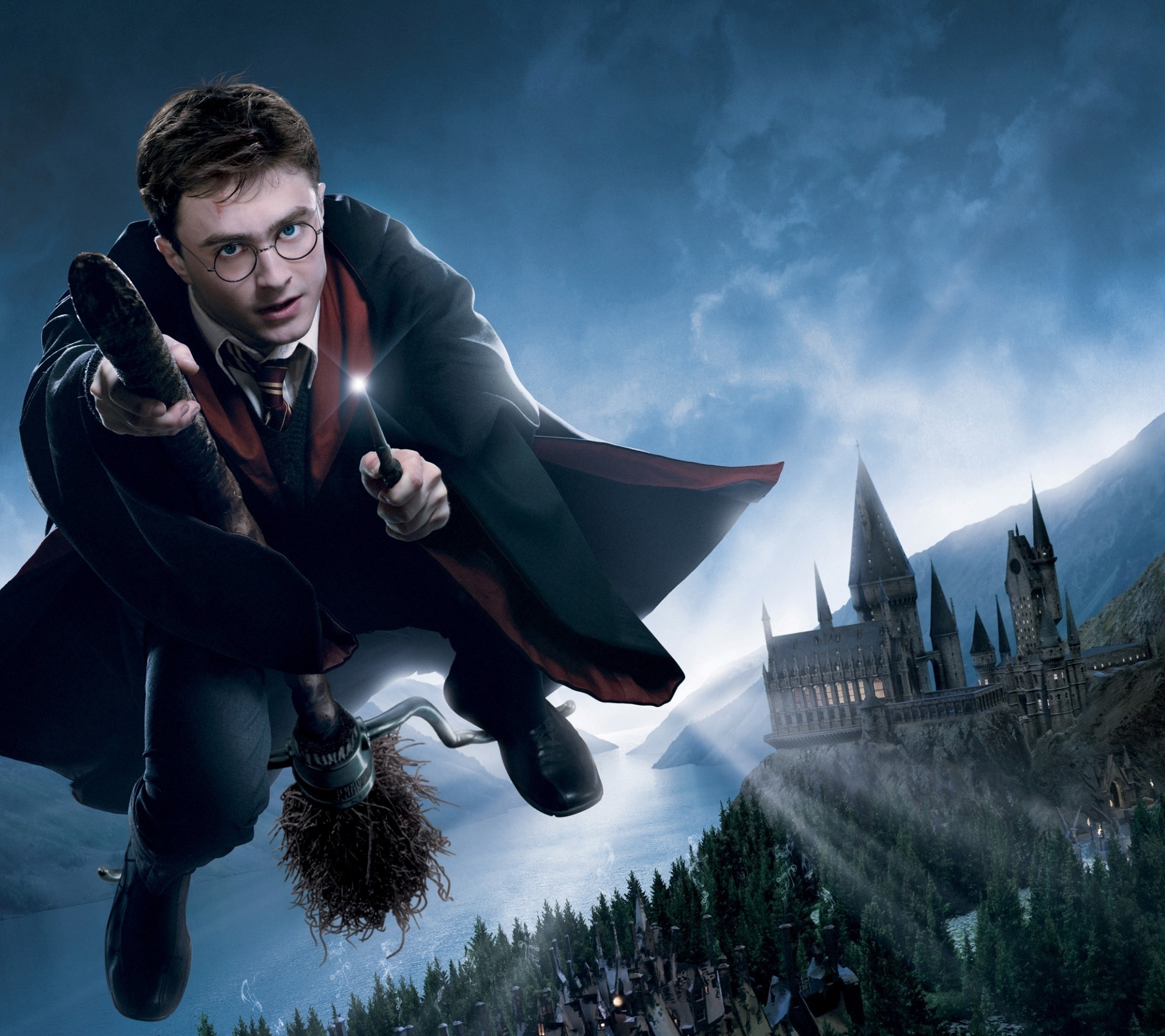 harry potter, hogwarts castle, movie, wand FHD, 4K, UHD