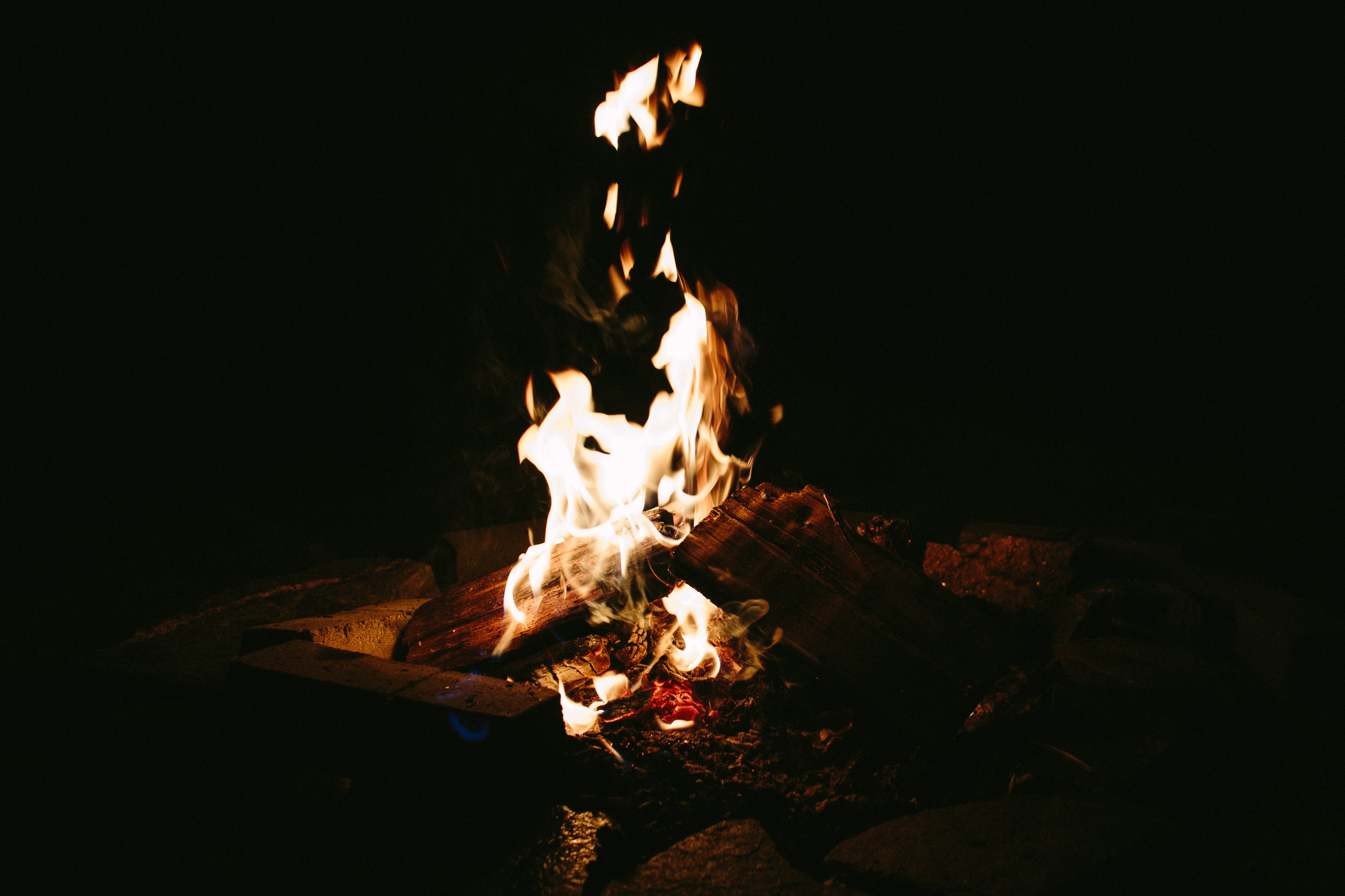 bonfire, fire, night, dark, to burn, burn Full HD