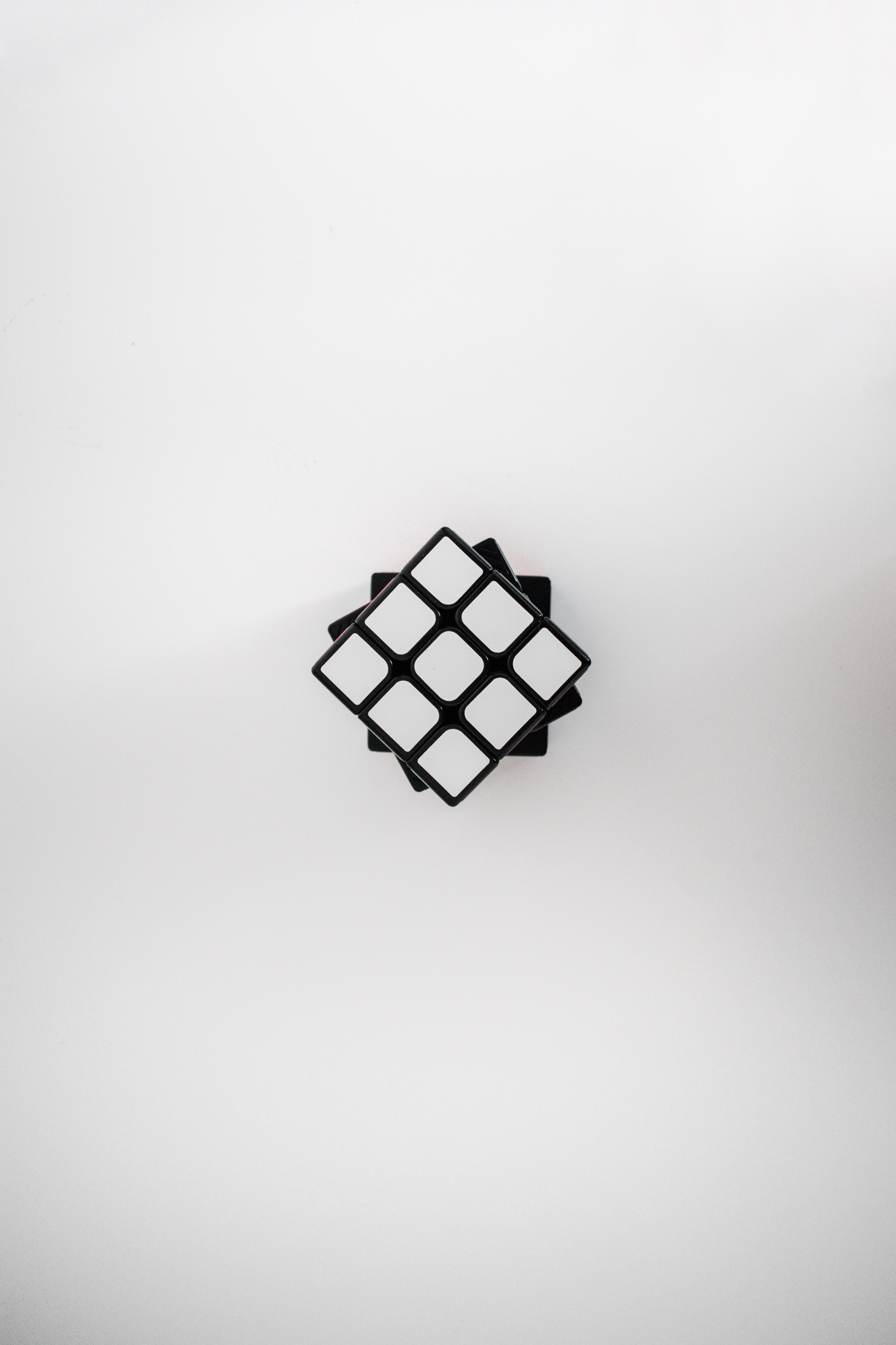 cube, rubik's cube, miscellanea, white, view from above, miscellaneous