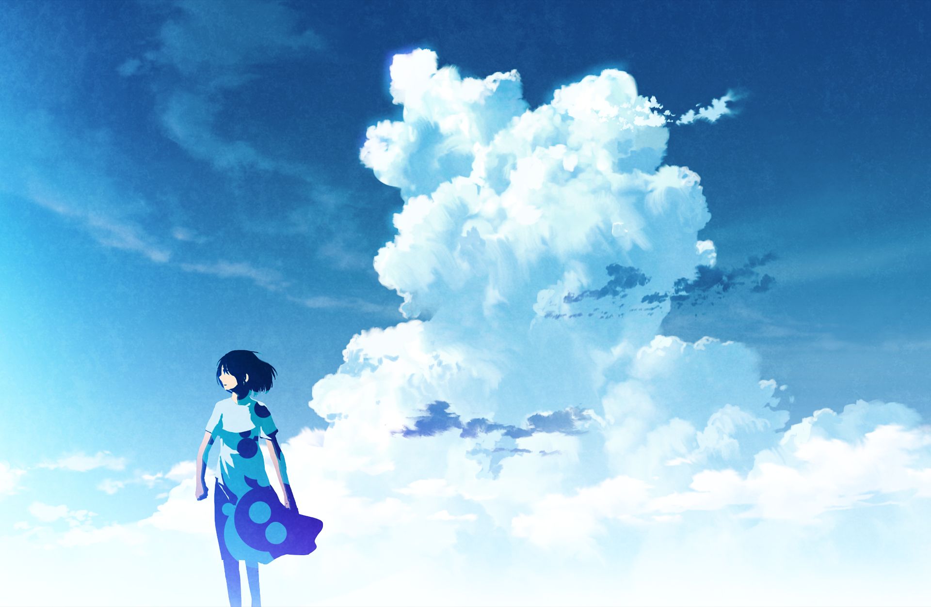 Девочка голубое небо
