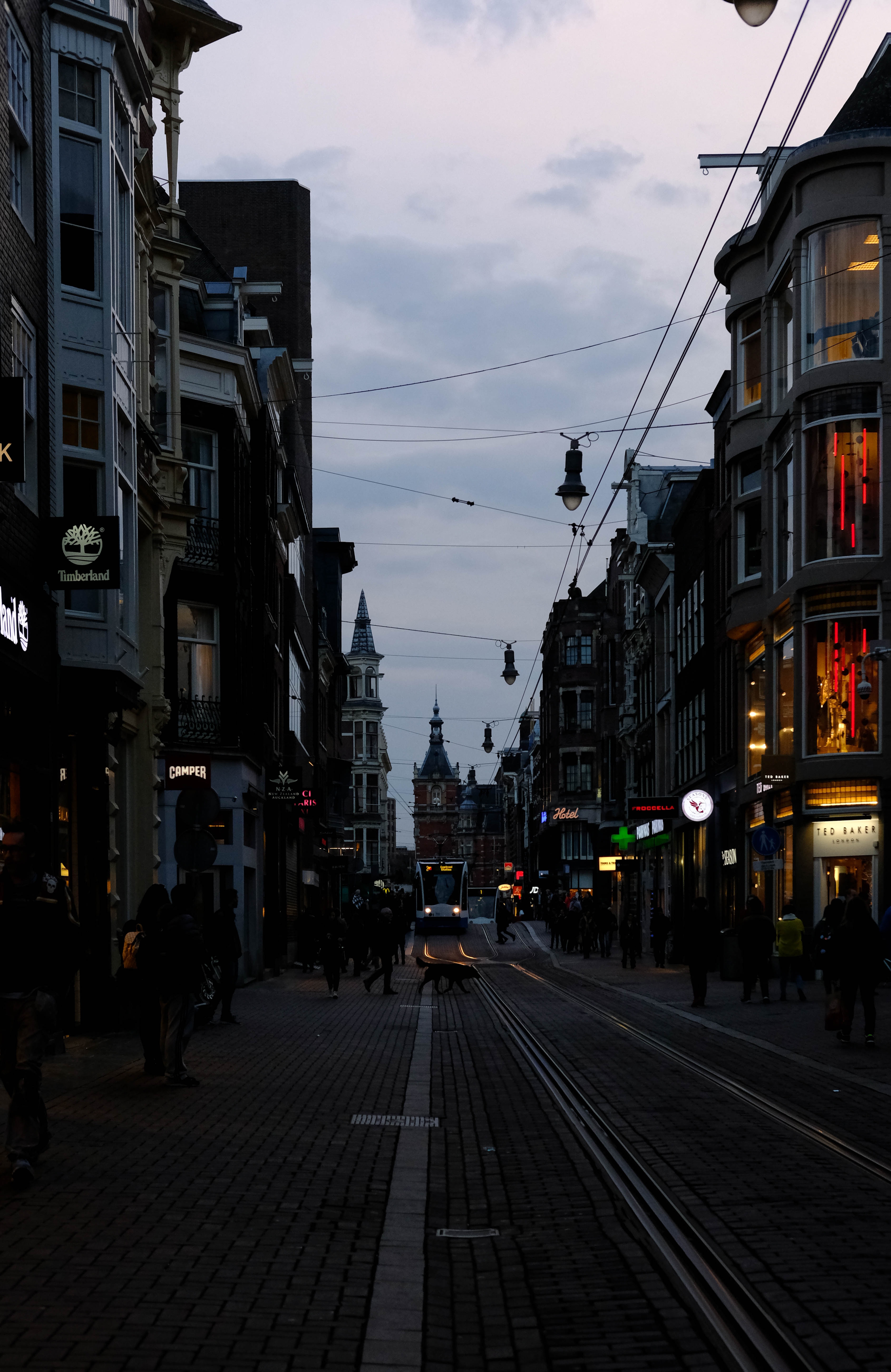 netherlands, cities, twilight, city, traffic, movement, dusk, evening, street, amsterdam cellphone