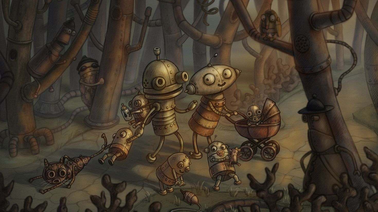 Машинариум. Машинариум черношляпники. Машинариум Amanita Design. Игра Машинариум 2. Machinarium фан арт.