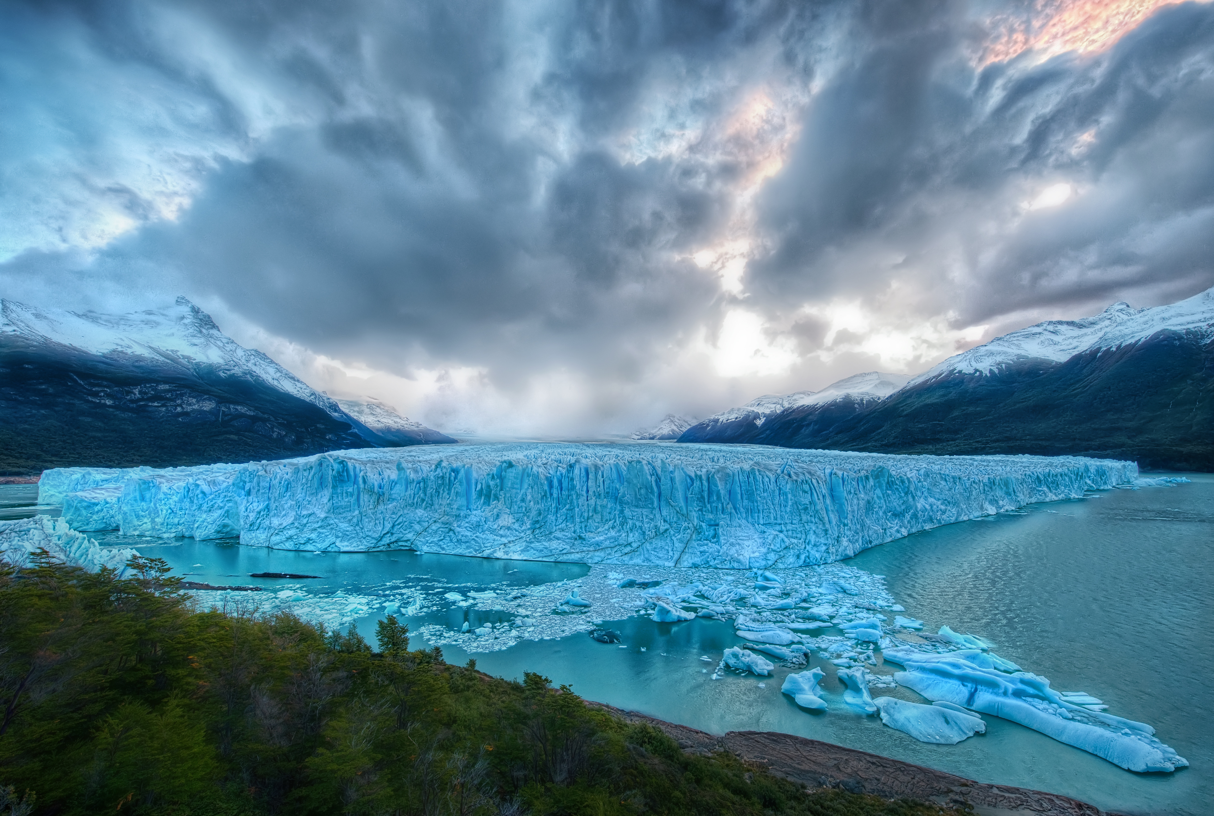 earth, glacier, ice, landscape, mountain, nature, patagonia, water