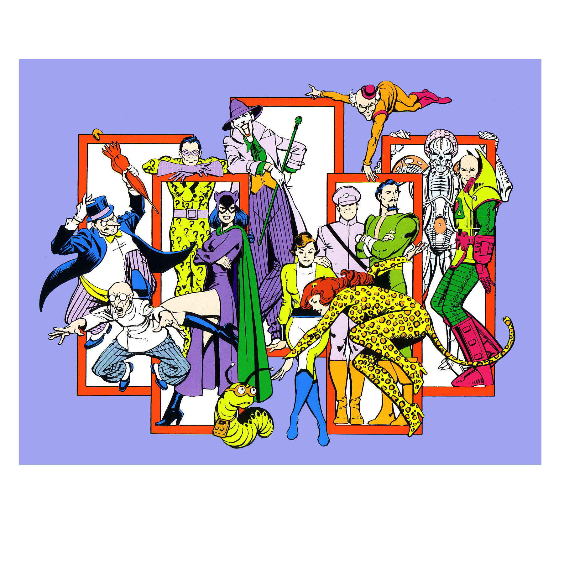 comics, batman, brainiac (dc comics), catwoman, general zod, joker, lex luthor, penguin (dc comics), riddler (dc comics) HD wallpaper