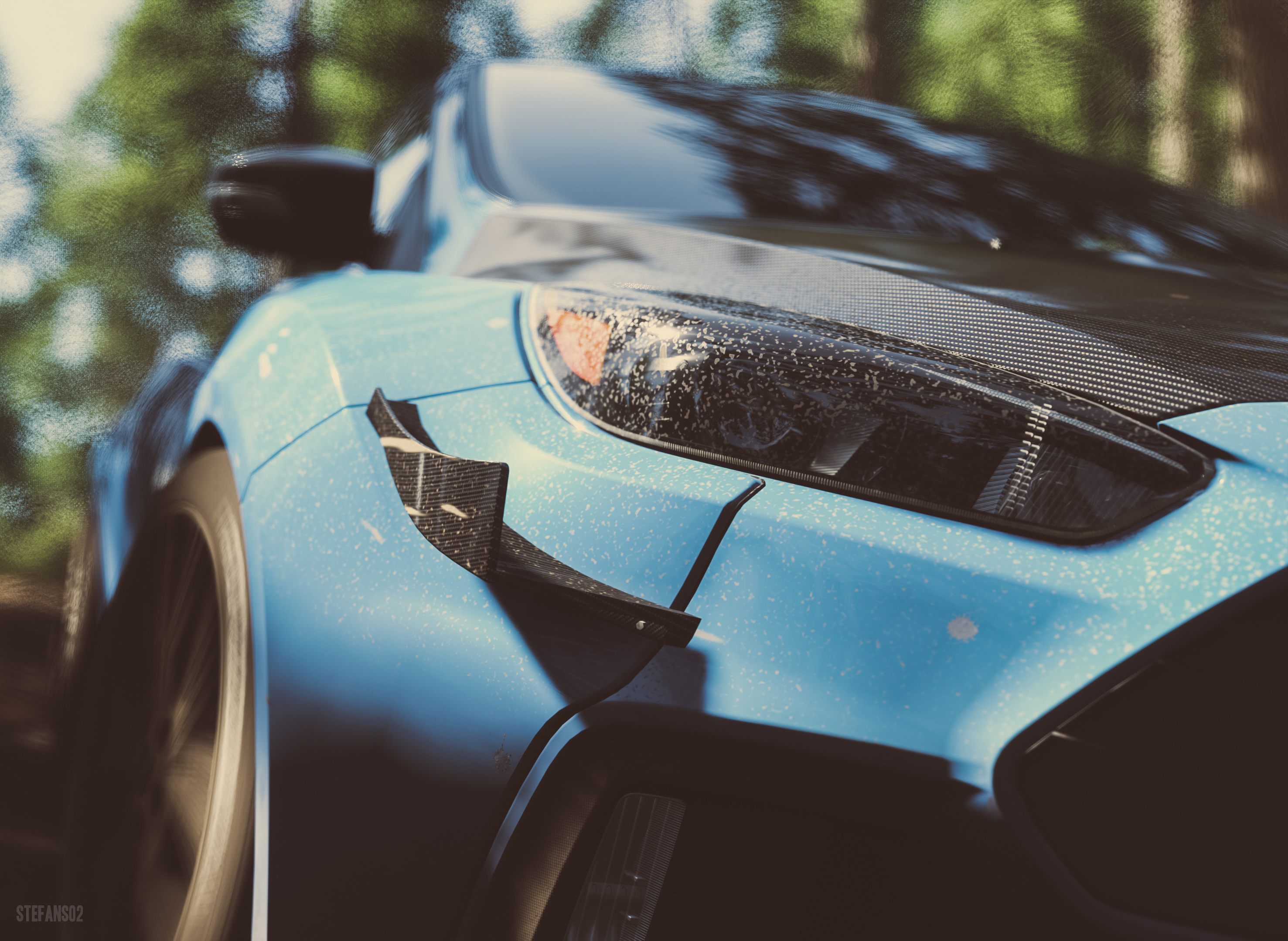 Download PC Wallpaper cars, blue, car, close up, front view, machine, headlight