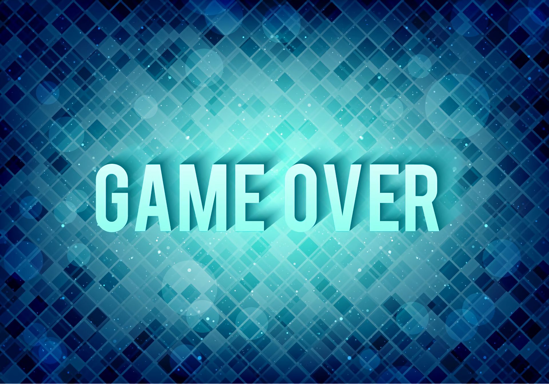 game over, video game, blue