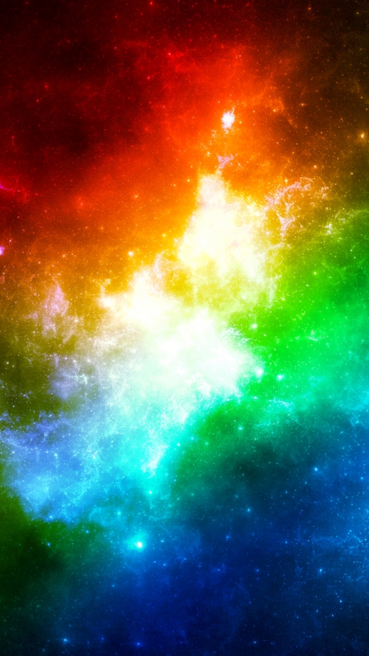 Download mobile wallpaper Rainbow, Galaxy, Sci Fi for free.