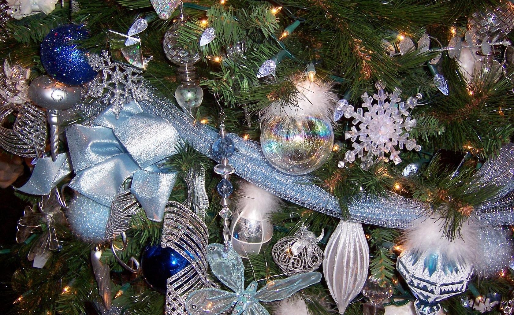 snowflakes, holidays, new year, decorations, holiday, bow, christmas decorations, christmas tree toys, christmas tree 5K