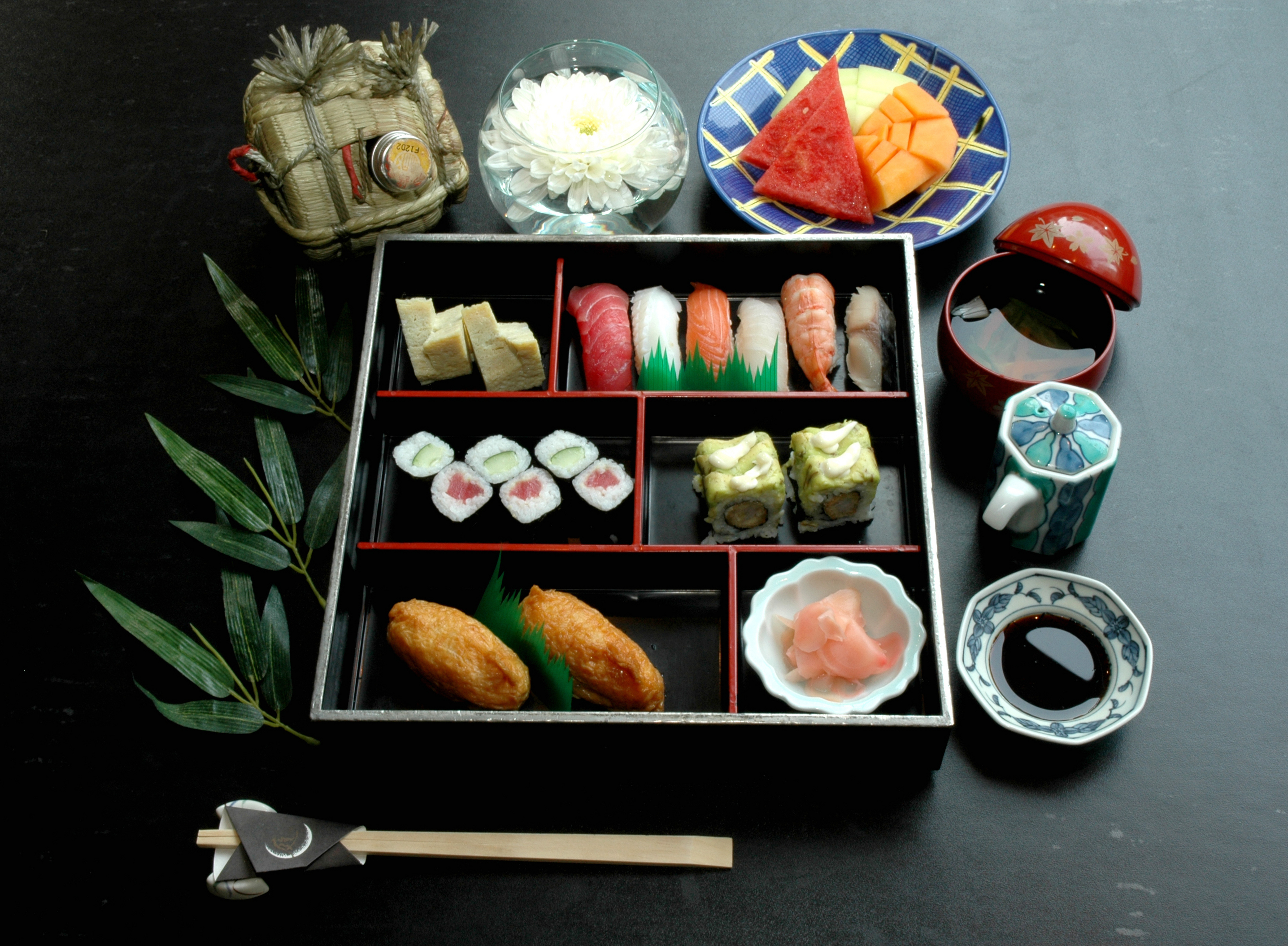 Mobile wallpaper sushi, food, bento sushi, seafood