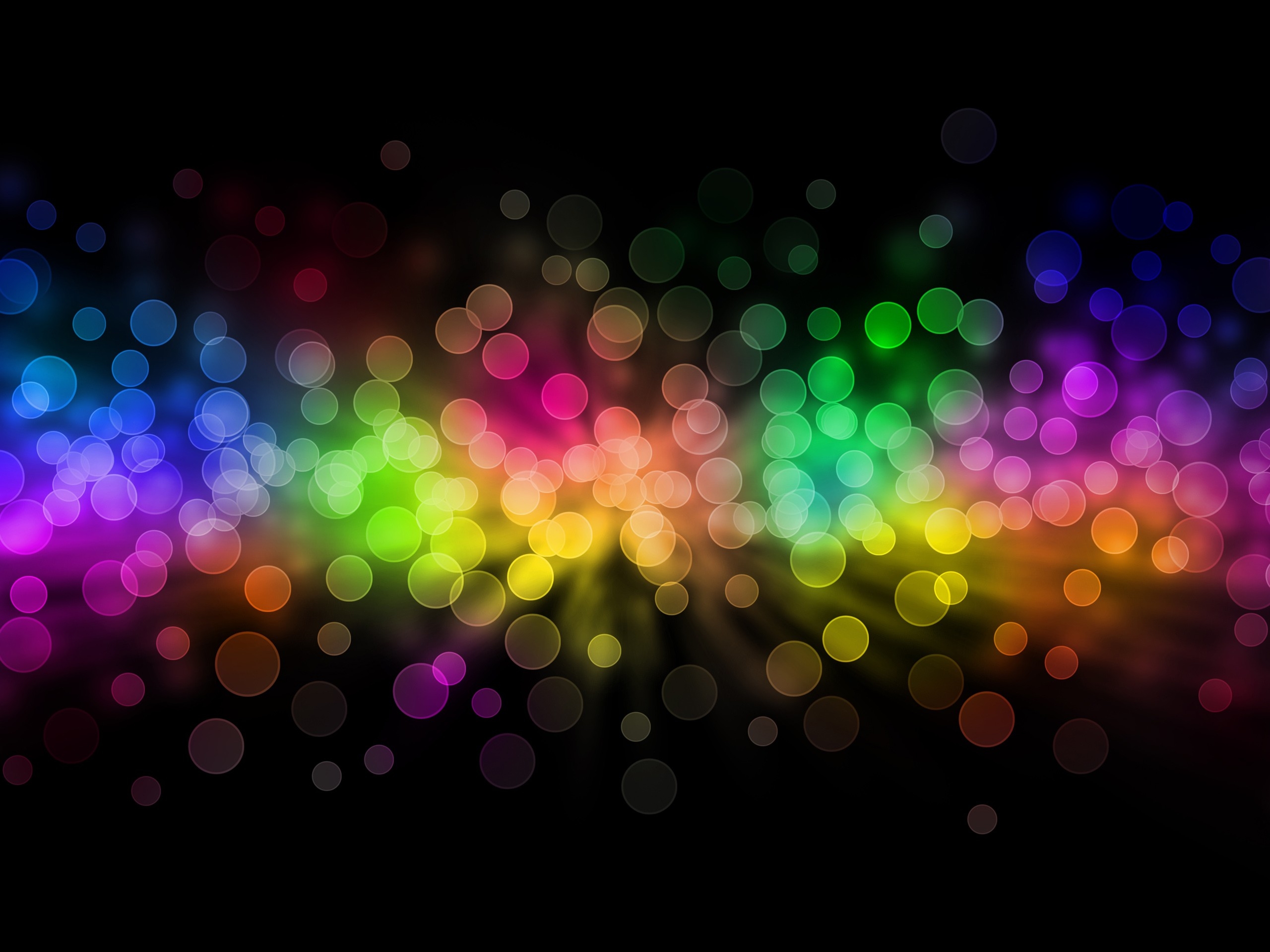 Wallpaper Full HD rainbow, background, abstract, glare, circles, iridescent