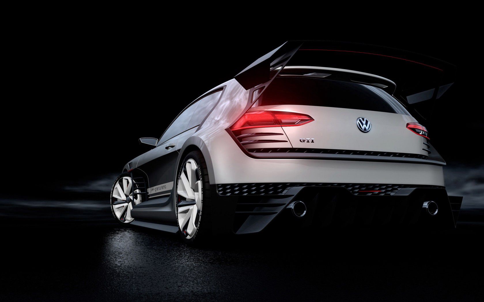 gti, back view, volkswagen, cars, concept, rear view, style HD wallpaper