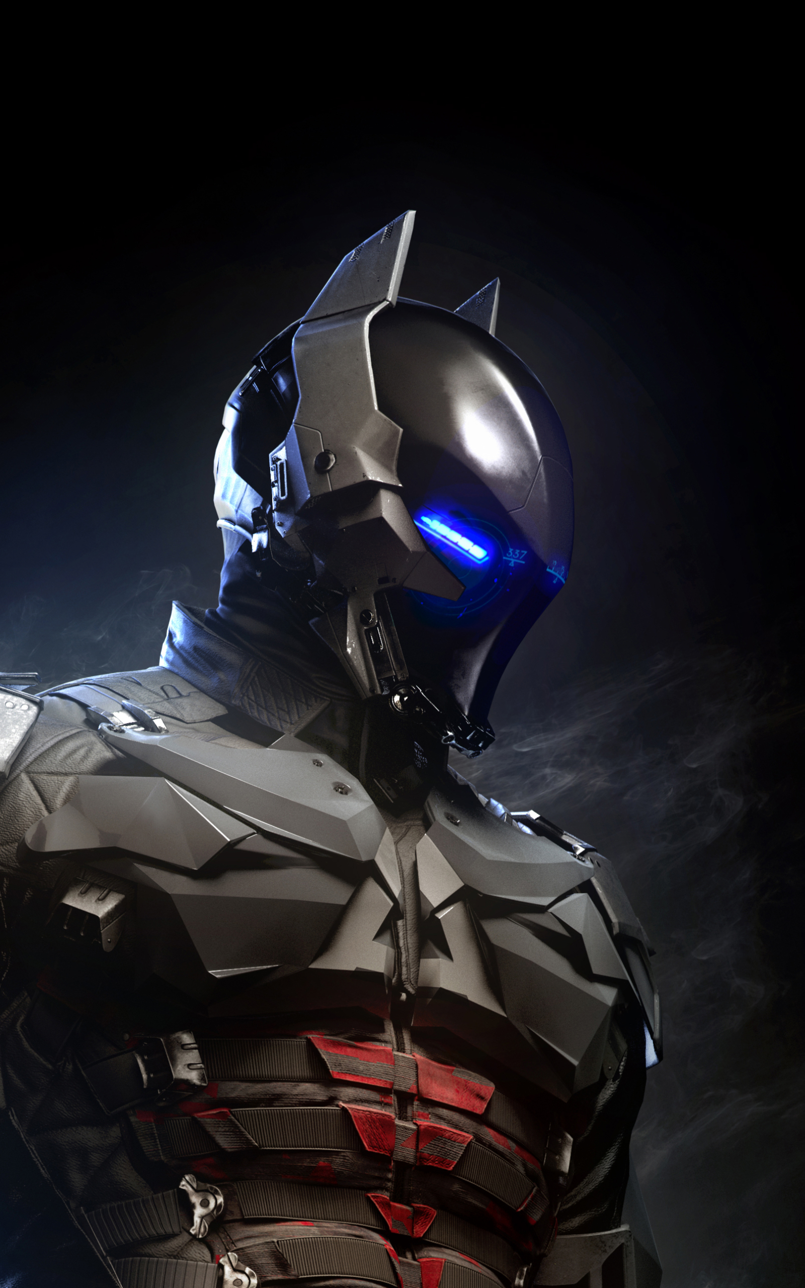 video game, batman: arkham knight, blue eyes, glowing eyes, arkham knight (dc comics), batman phone background