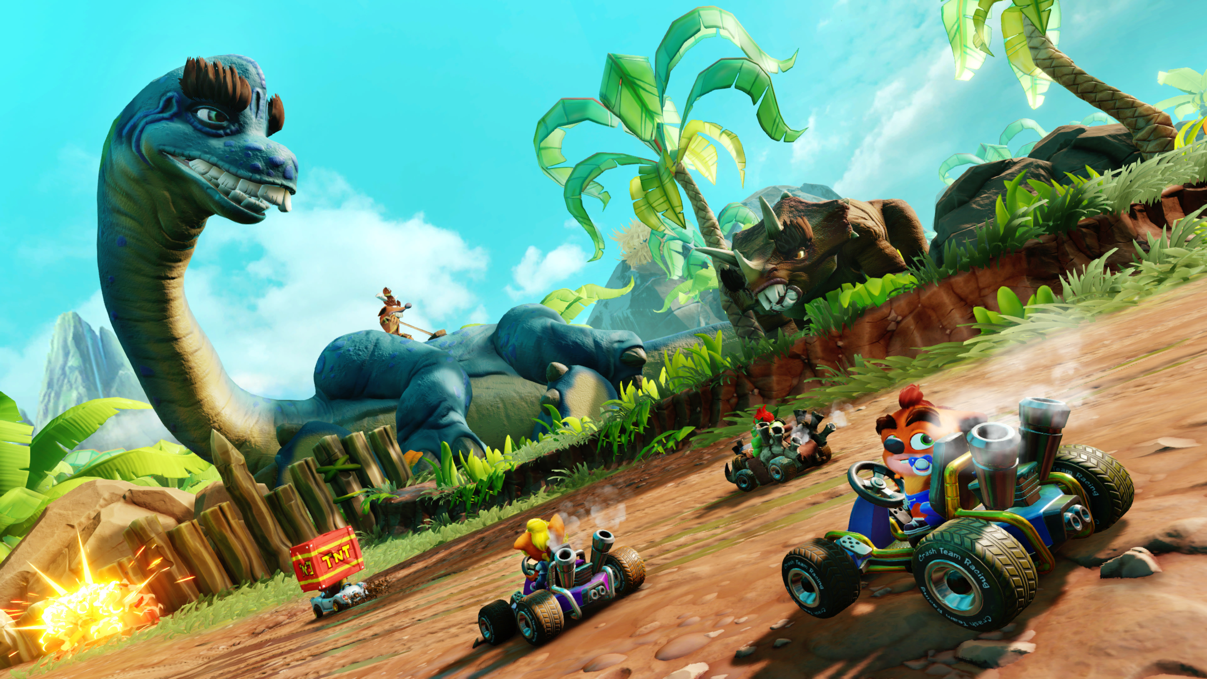 Crash team на пк. Crash Team Racing Nitro-fueled. Crash Nitro Kart 2019. Краш динозавр. Crash Team 4.