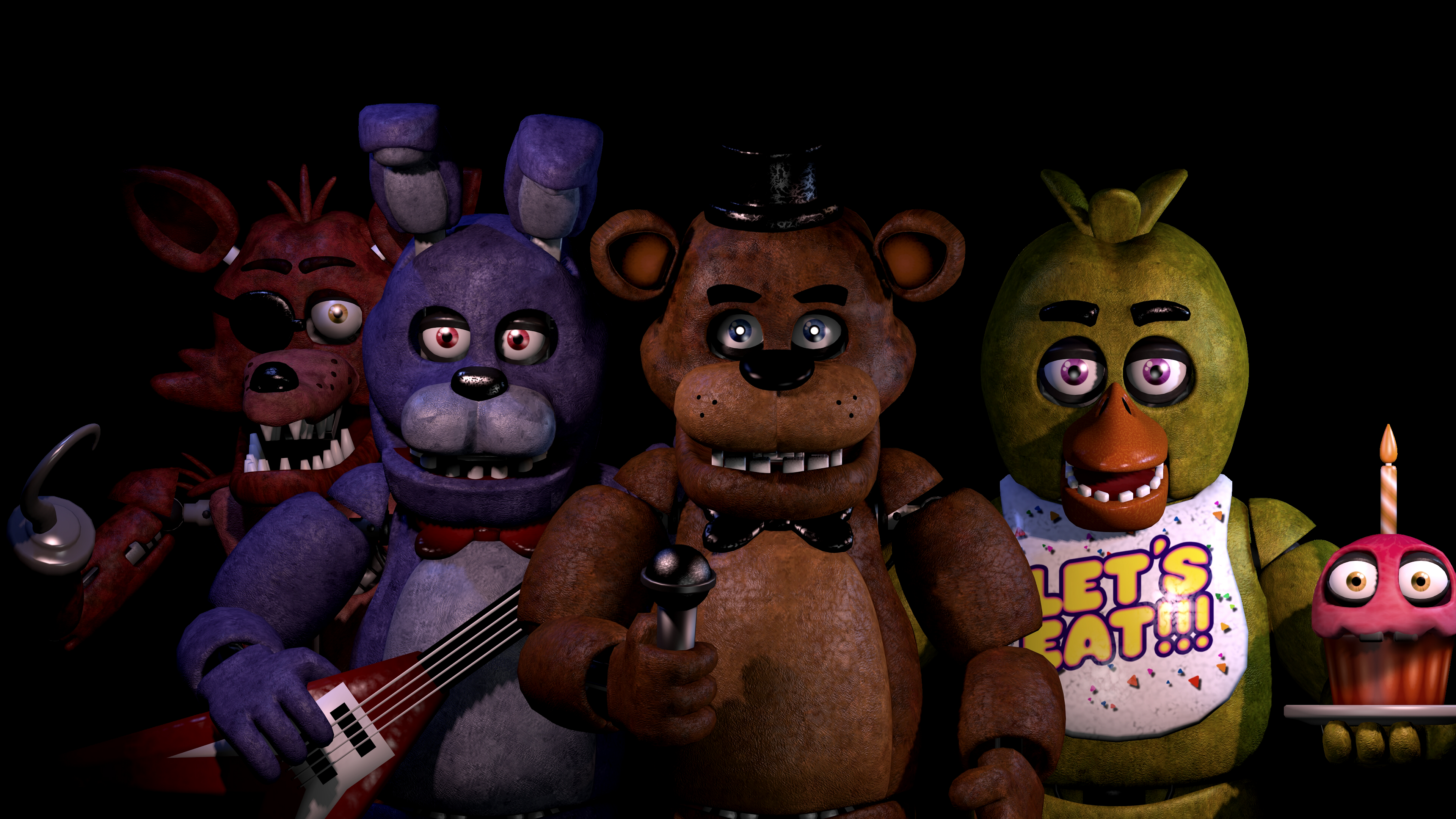 five nights at freddy's, bonnie (five nights at freddy's), foxy (five nights at freddy's), video game, chica (five nights at freddy's), freddy (five nights at freddy's)