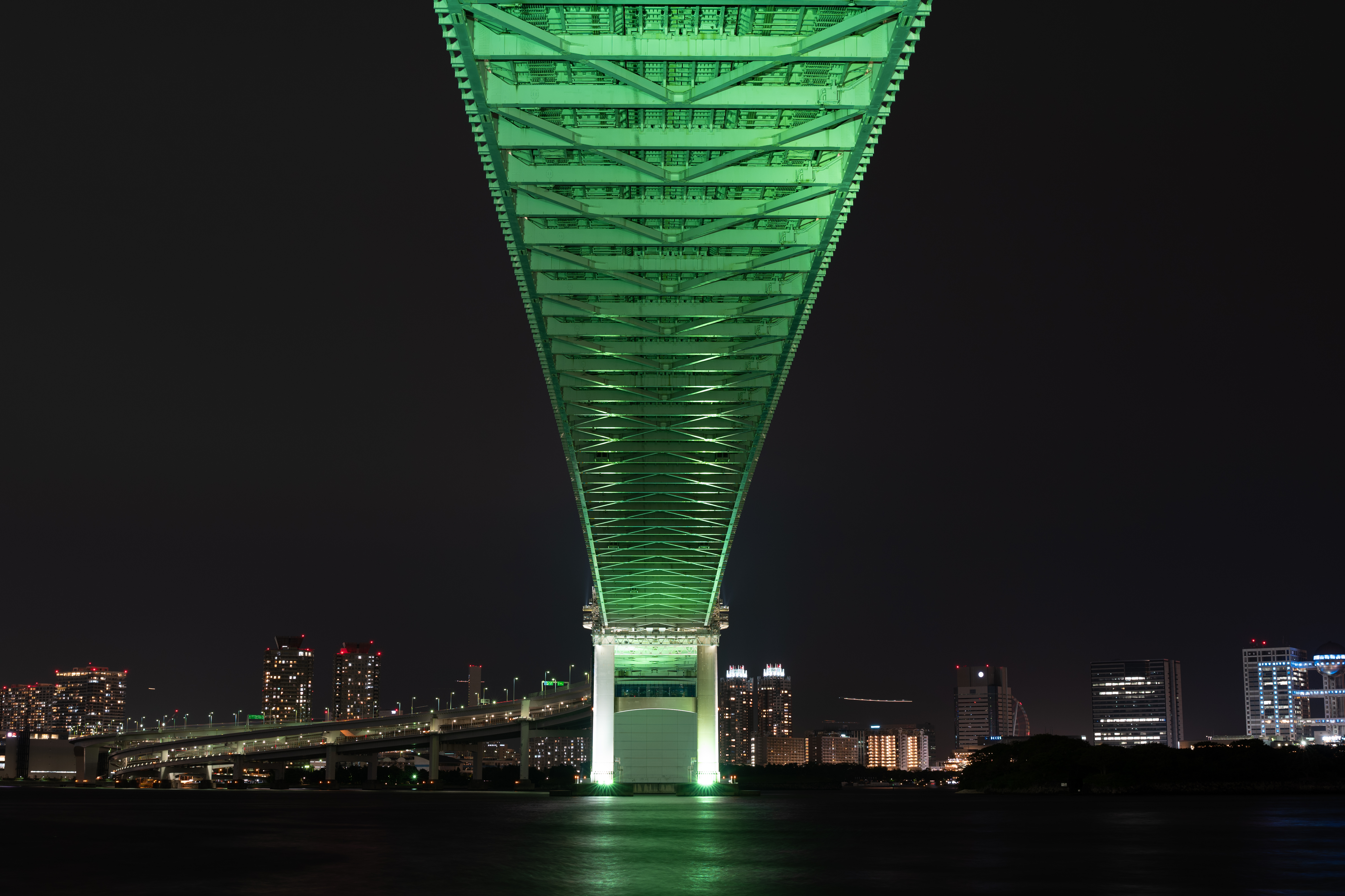 Download mobile wallpaper Bridge, Cities, Tokyo, Night City, Japan for free.