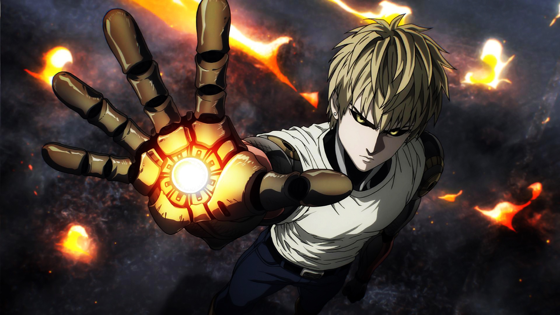 one punch man, anime, genos (one punch man) phone background