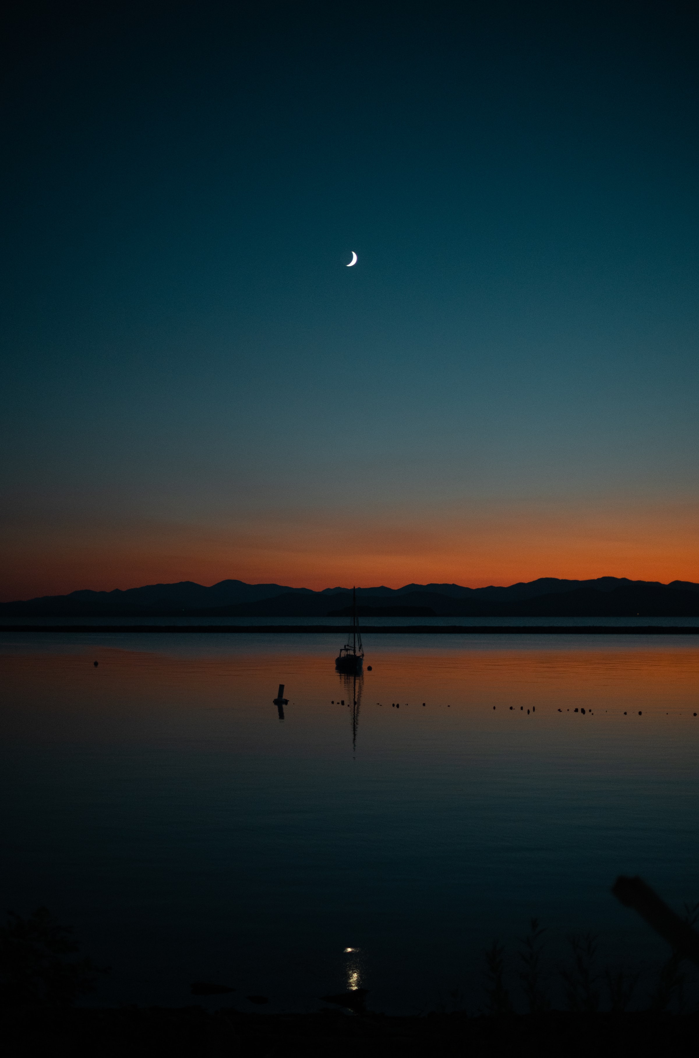 dark, sunset, sail, evening, boat for android