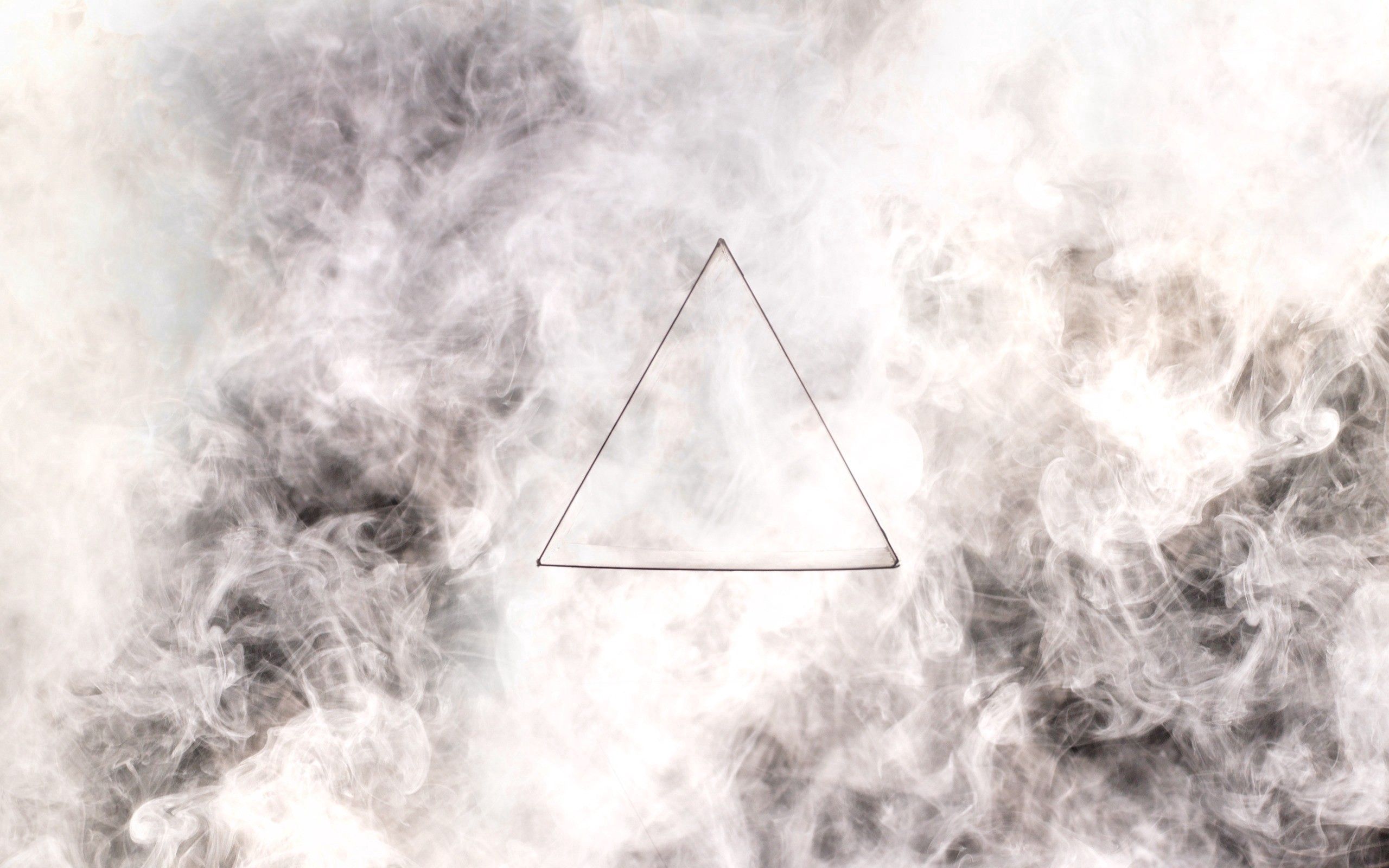 Download mobile wallpaper Triangle, Grey, Smoke, Picture, Abstract, Drawing for free.
