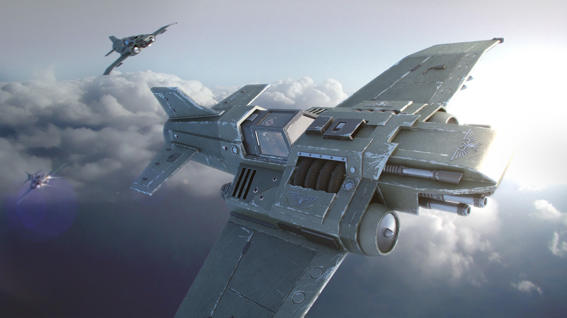 warhammer 40k, sci fi, aircraft, fairchild republic a 10 thunderbolt ii 4K Ultra