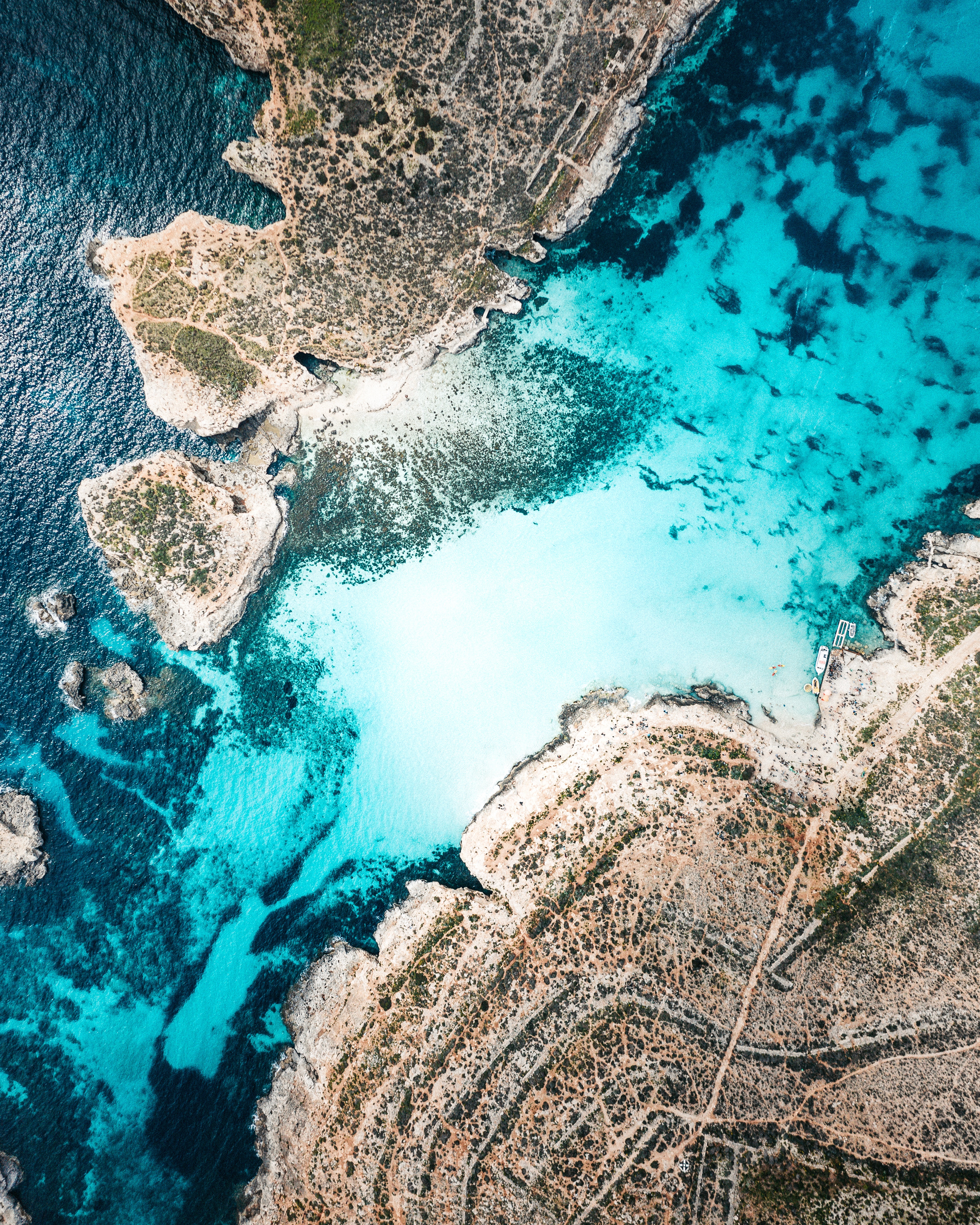 無料モバイル壁紙自然, 上から見る, ダクト, マルタ, 海岸, 島, 海をダウンロードします。