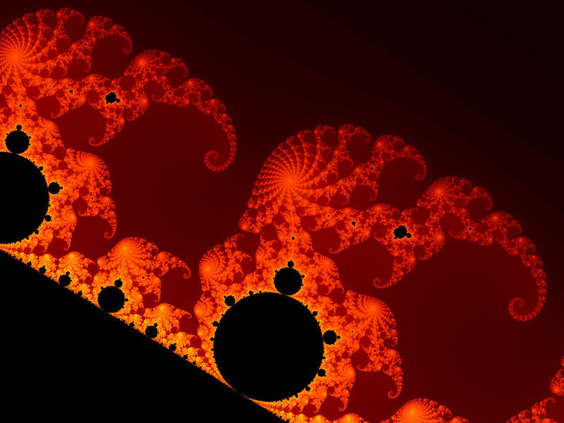 Horizontal Wallpaper design, abstract, fractal, orange (color), red