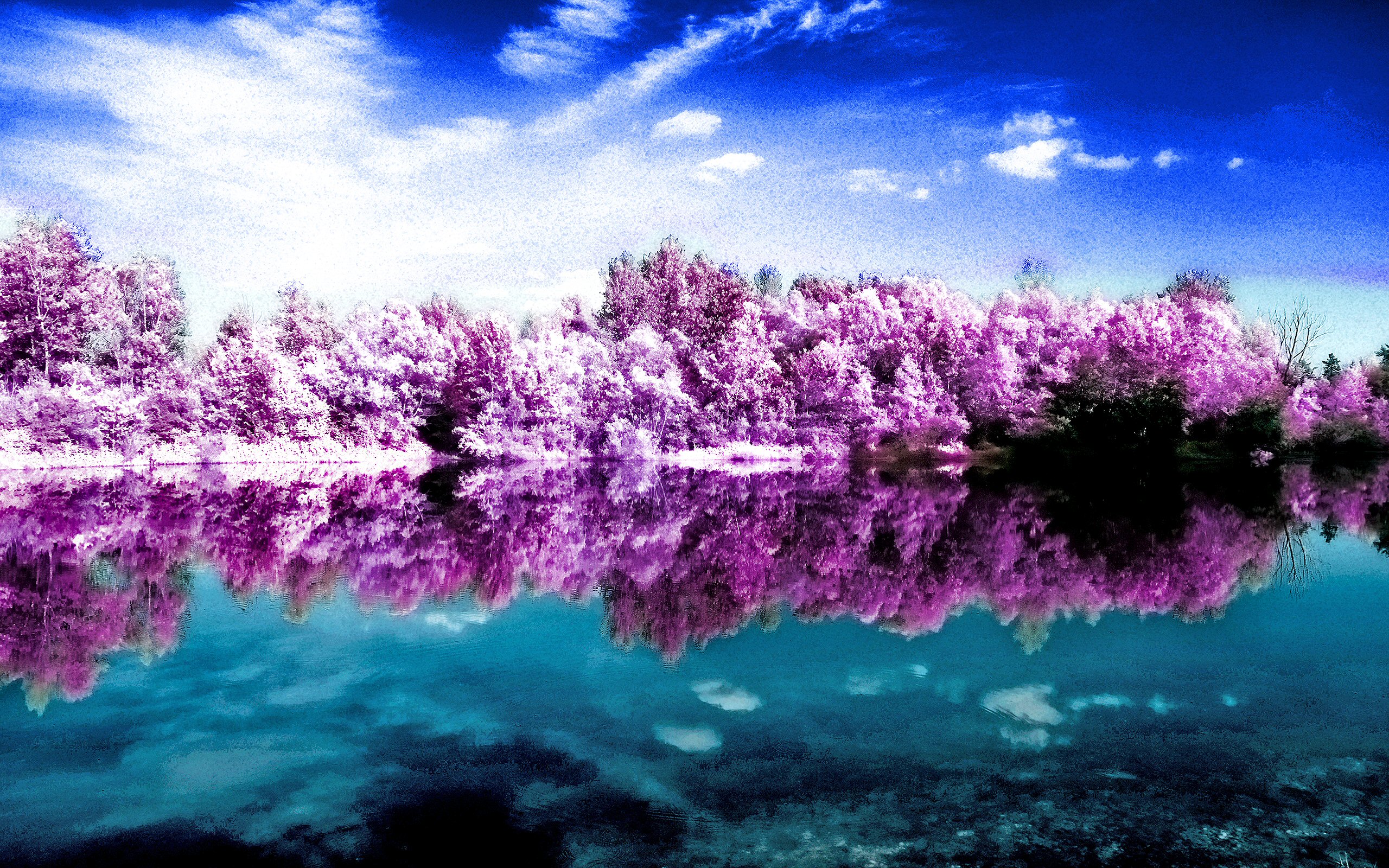 Full HD Wallpaper reflection, earth, scenic, cloud, pink, sky, water