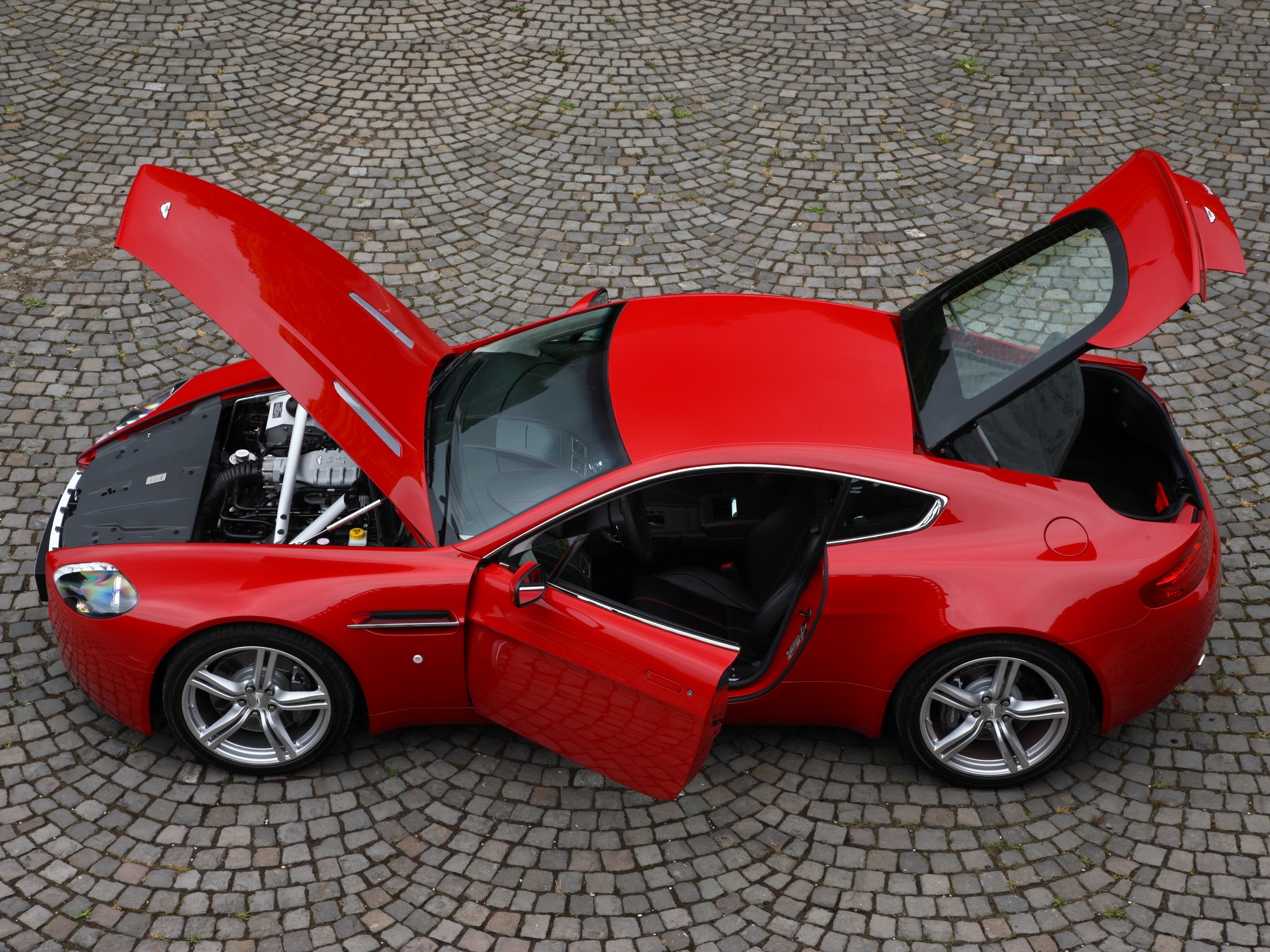 Handy-Wallpaper Cars, Blick Von Oben, Stil, 2008, V8, Vantage, Auto, Vorteil, Aston Martin kostenlos herunterladen.