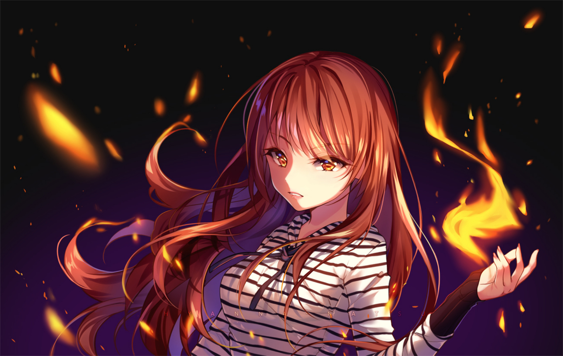 Огненная девушка аниме