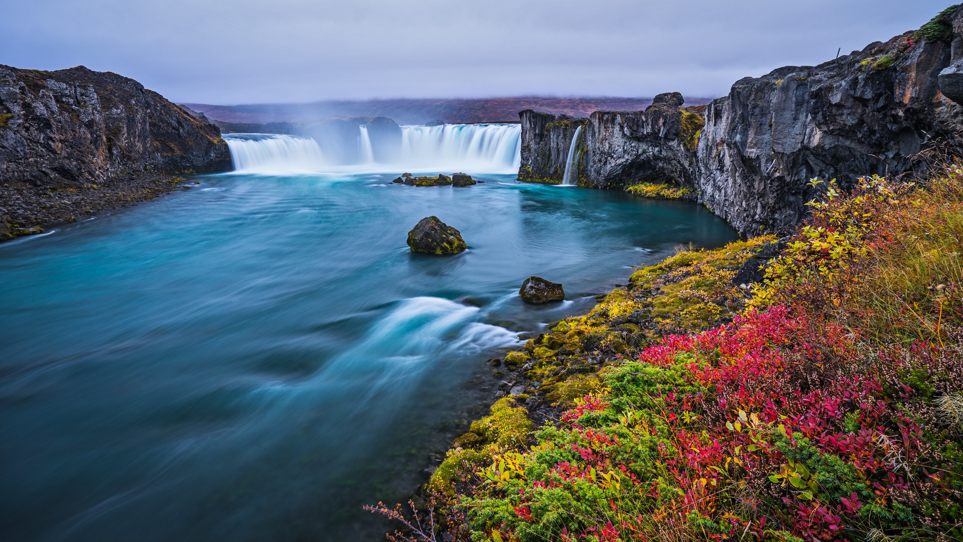 487694 завантажити картинку ісландія, земля, годафосс, водоспад, водоспади - шпалери і заставки безкоштовно