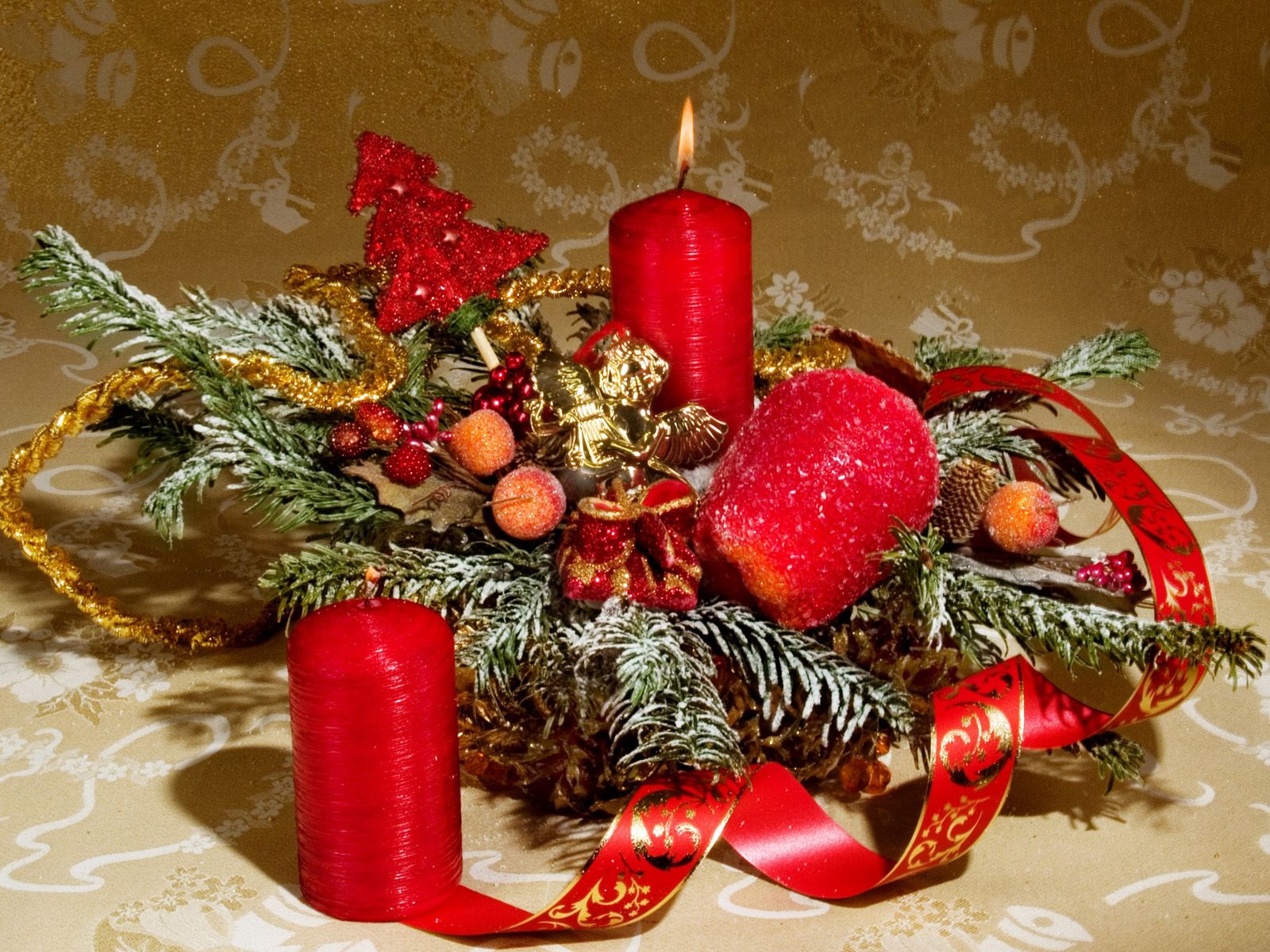 holidays, new year, decorations, candles, christmas, christmas tree 8K