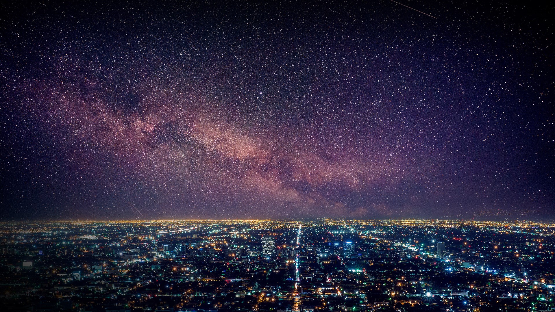 Звездное небо в городе фото