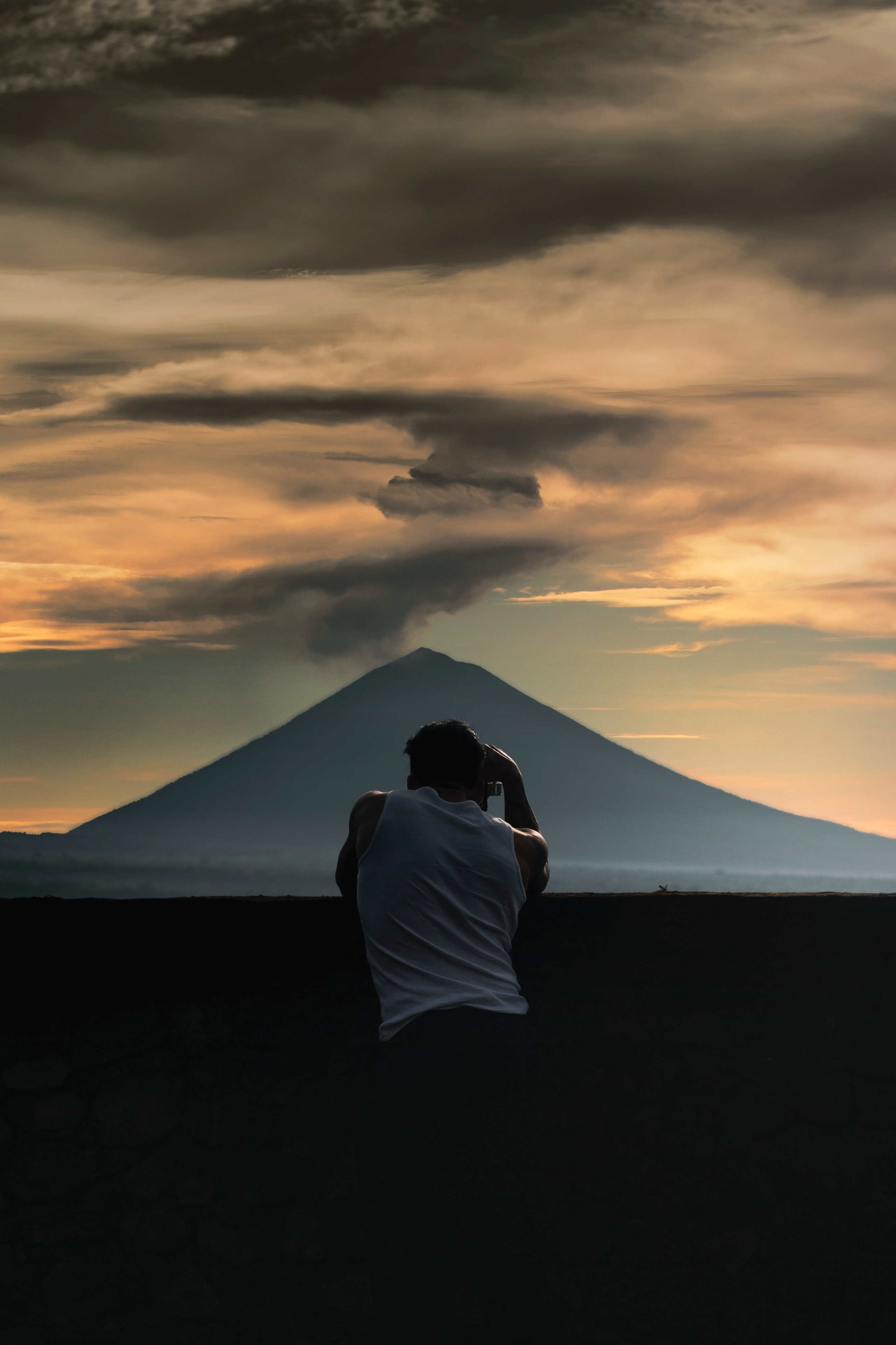 Download mobile wallpaper Mountain, Miscellaneous, Lonely, Miscellanea, Photographer, Silhouette, Alone for free.