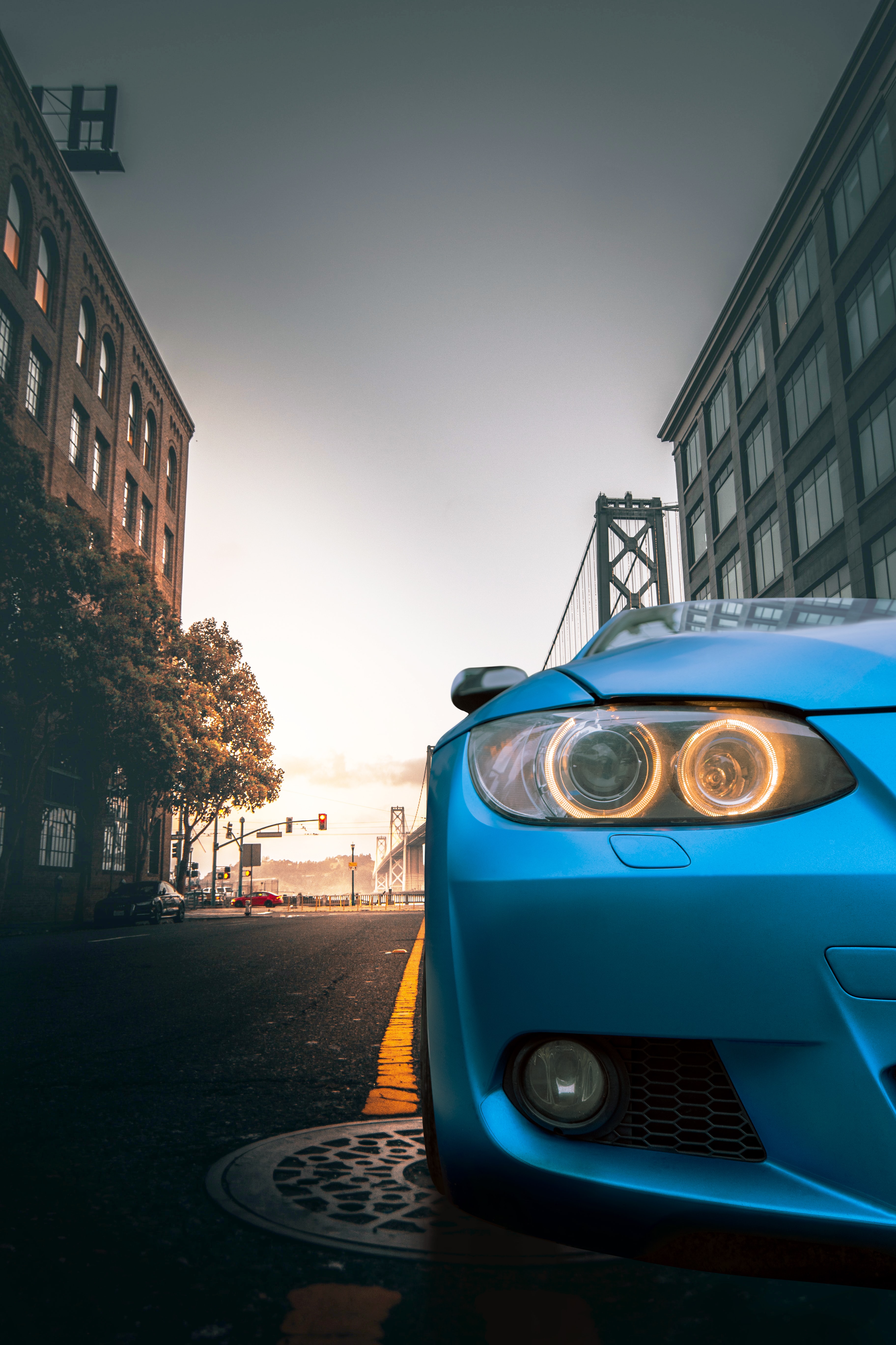Download mobile wallpaper Road, Car, Headlight, Cars for free.