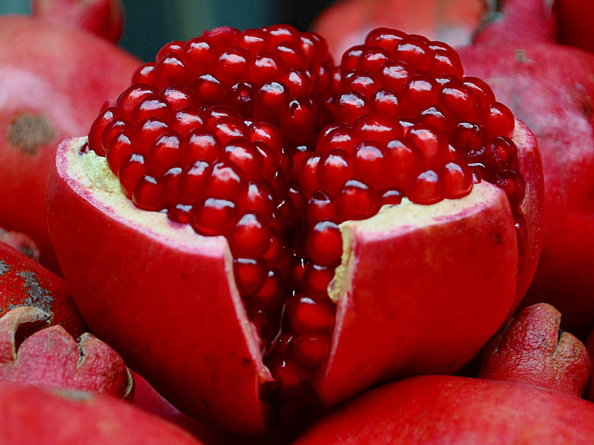 fruits, food, pomegranate
