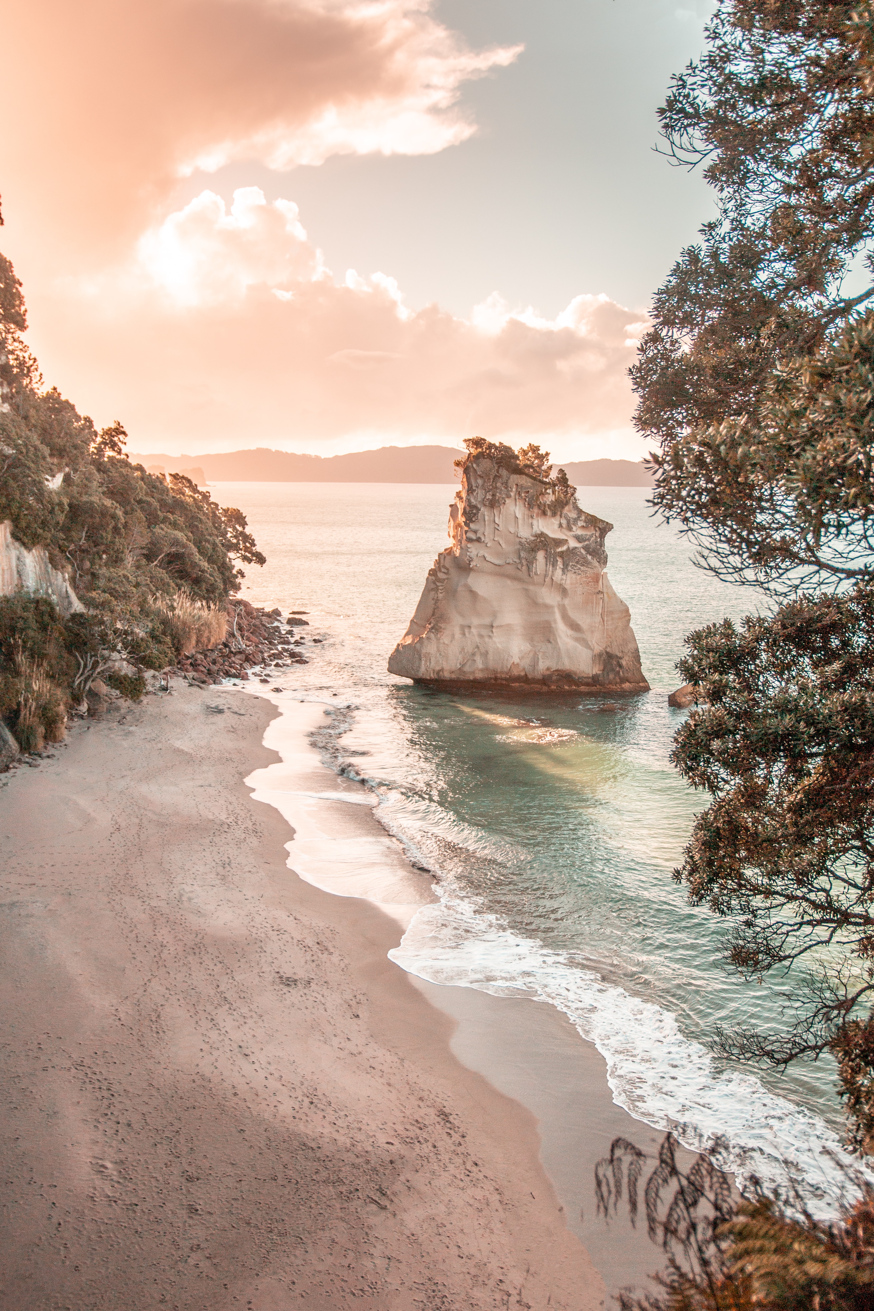 rocks, beach, landscape, nature, sea, coast Smartphone Background