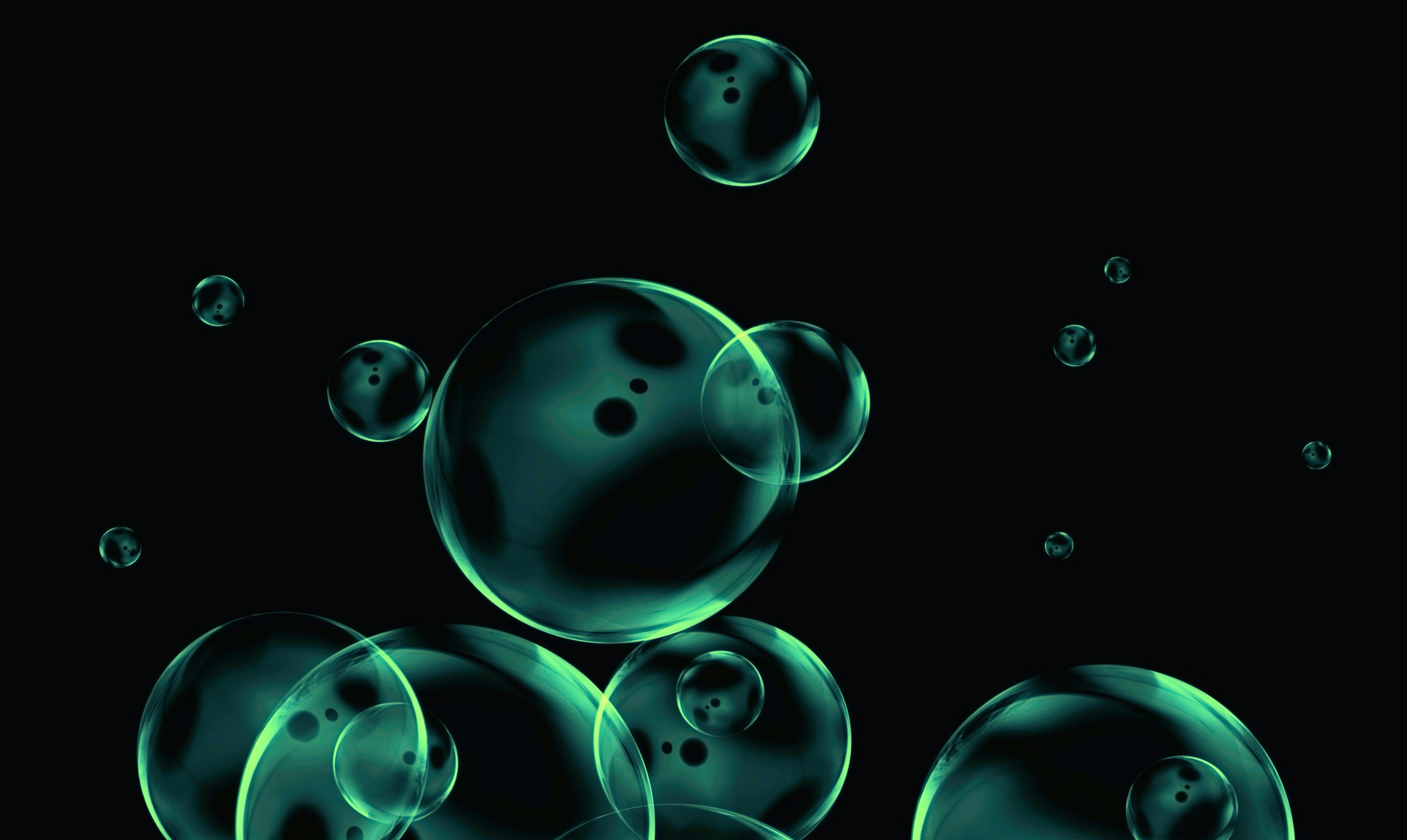 round, transparent, bubbles, dark background, abstract High Definition image