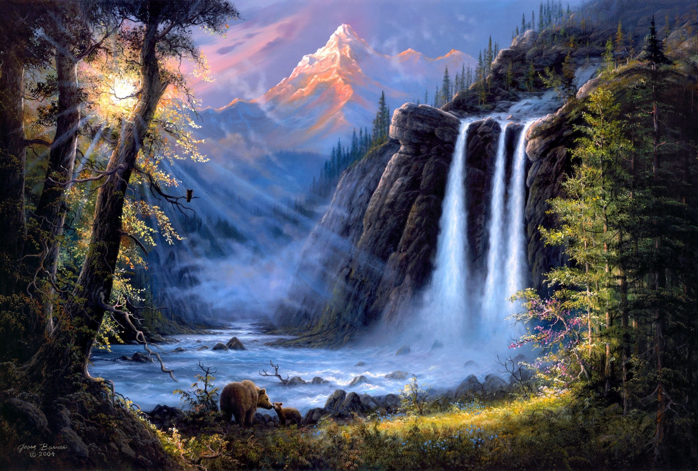 Картины Томаса Аколе водопады