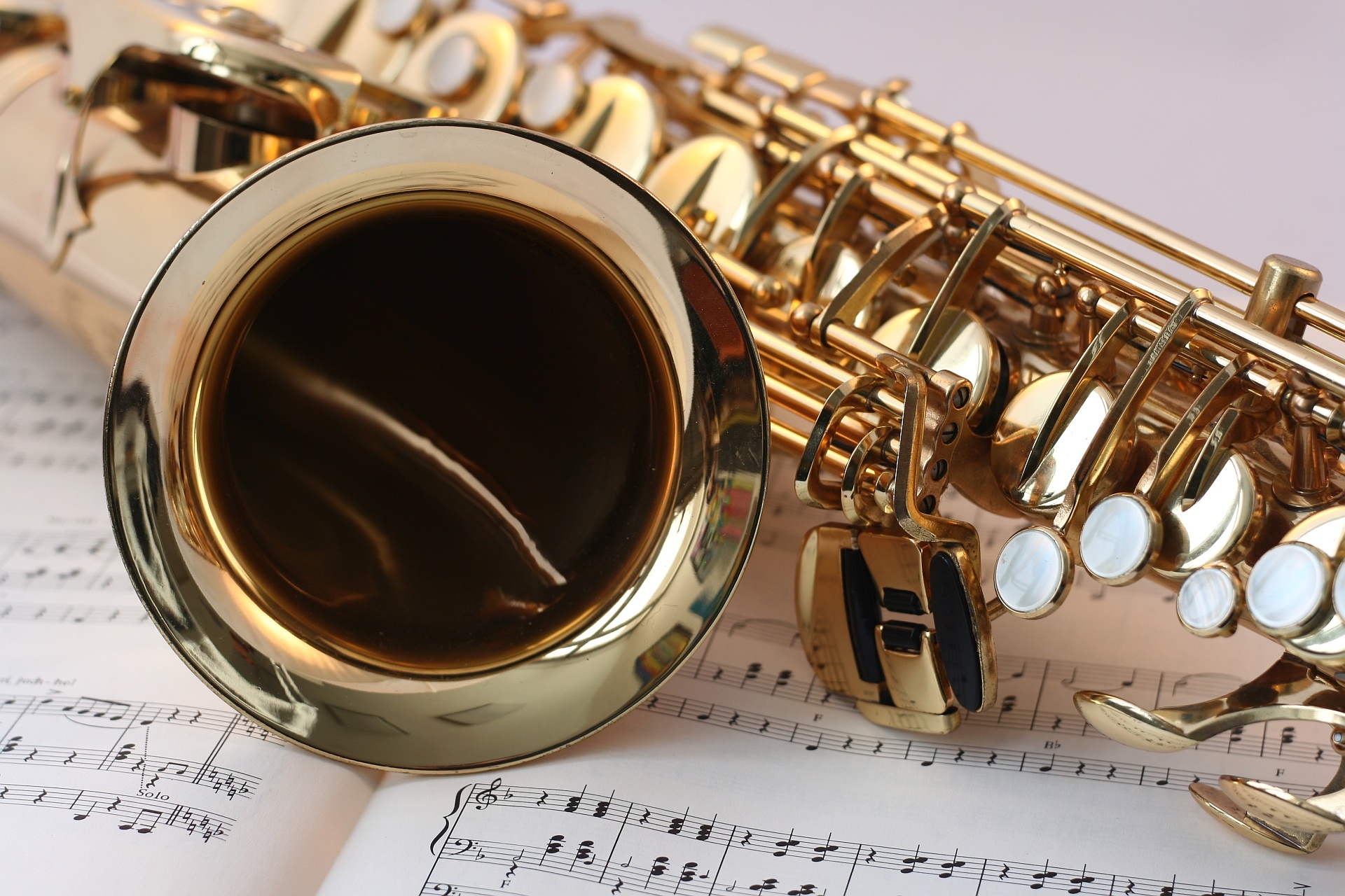 saxophone, sheet music, music, instrument
